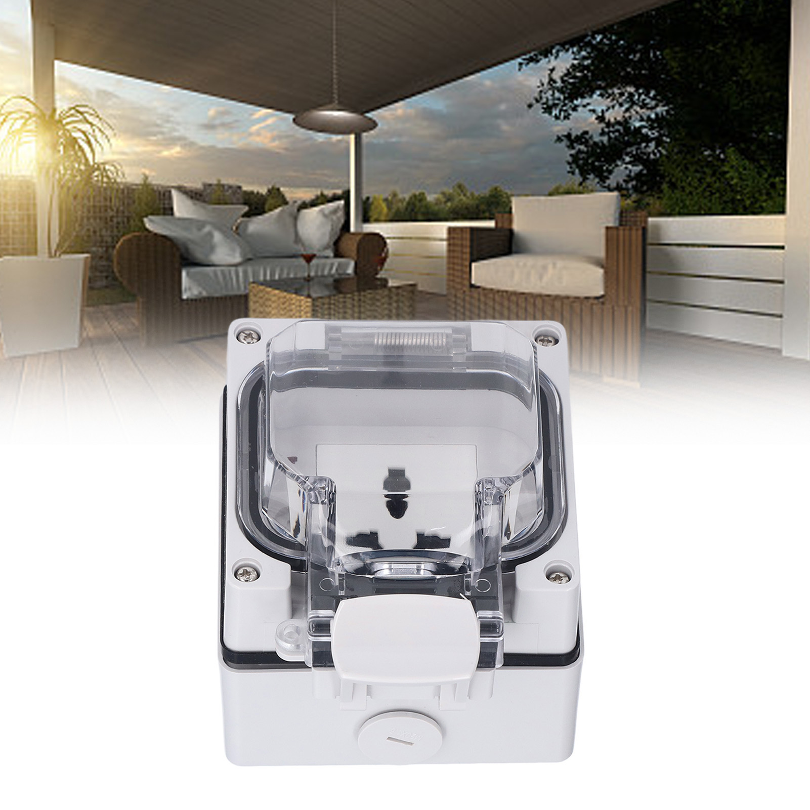 Ip66 Wetterfeste, Wasser- Und Uv-beständige Außenwandsteckdose, 250v 13a Dreiloch-multifunktionssteckdose.
