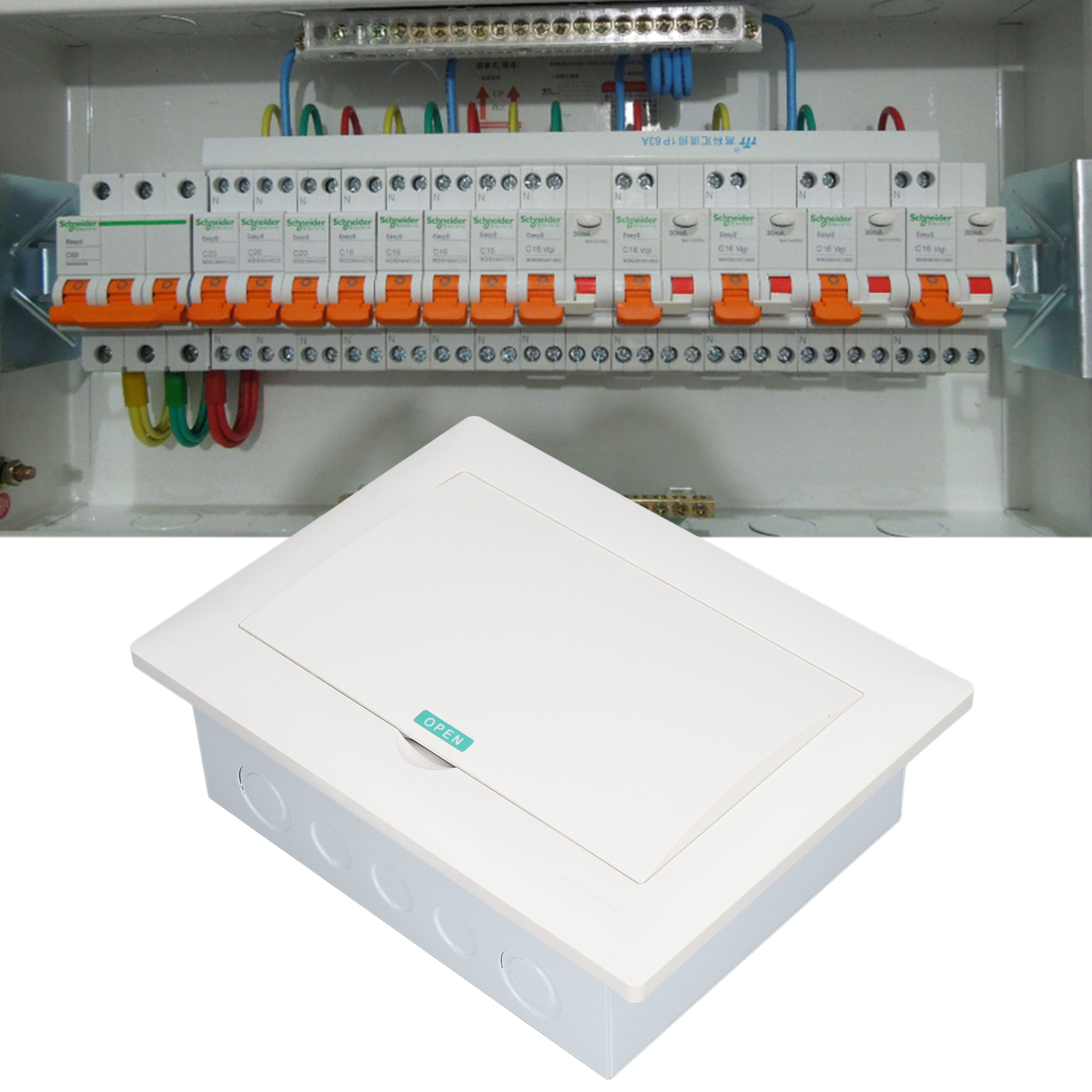Merlin Lrp1 Serie 12-fach Unterputz-elektroverteilerdose, Komplett Weiße Abdeckung, Mit Din-schiene