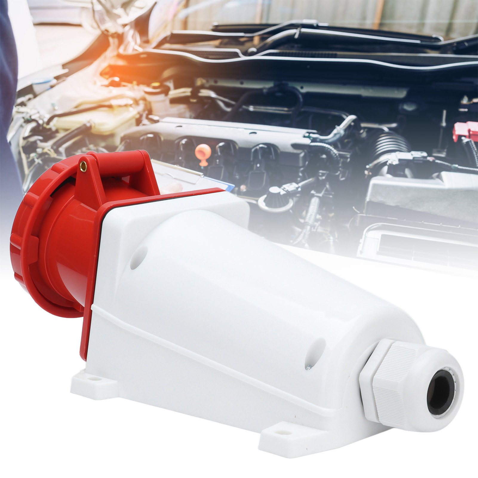 Aufputz-drehstromsteckdose, Wasserdicht Und Regendicht, Für Die Industrielle Luftfahrt Geeignet, Industriestecker, 380 V–415 V 63 A 3p+e 4-polig Ip67