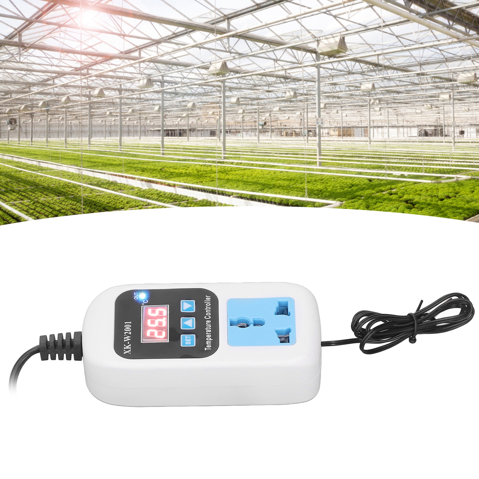 Elektronischer Temperaturregler Xk-w2001, Stecker-temperaturregler, Vollautomatisch, Einstellbar Und Umschaltbar, Digitalanzeige, Europäischer Standard 110–220 V