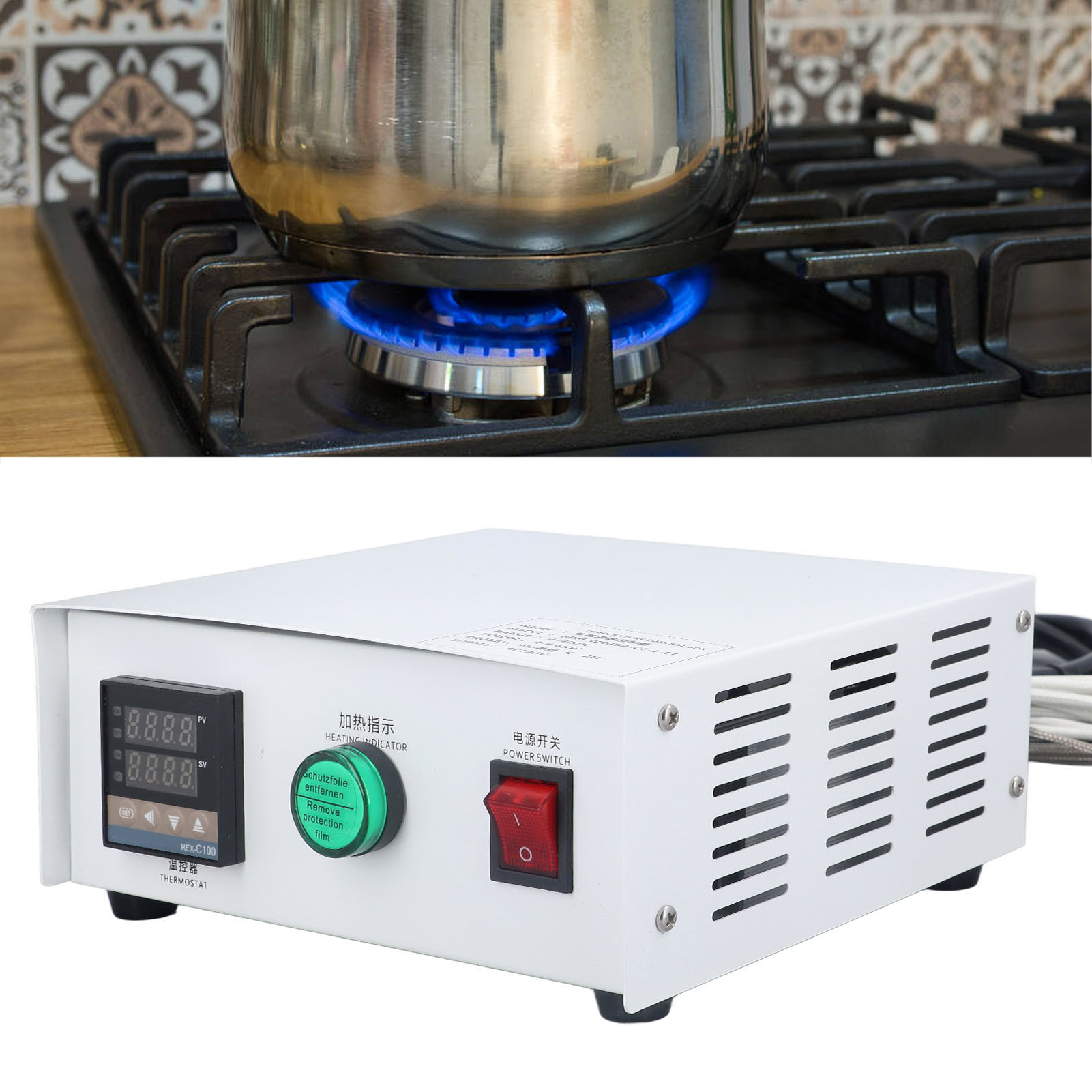 Berm/brm-w60da-c1-z-ct Temperaturreglerbox, Miniatur-pid-temperaturregler Mit Selbstregulierung (m6, Ac220v, 2m)
