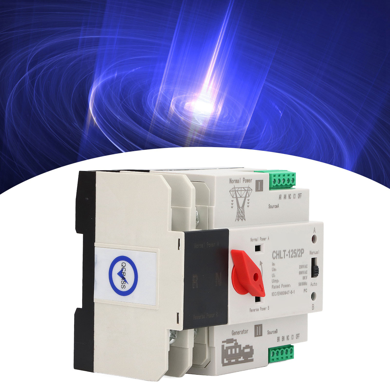 Chlt-125/2p Automatischer Schaltkreis Mit Doppelter Unterbrechungsfreier Stromversorgung Ac230v, Schneller Schaltsteuerung, Millisekunden-schaltung, Unterbrechungsfreie Wechselstromversorgung Bis Zu 1