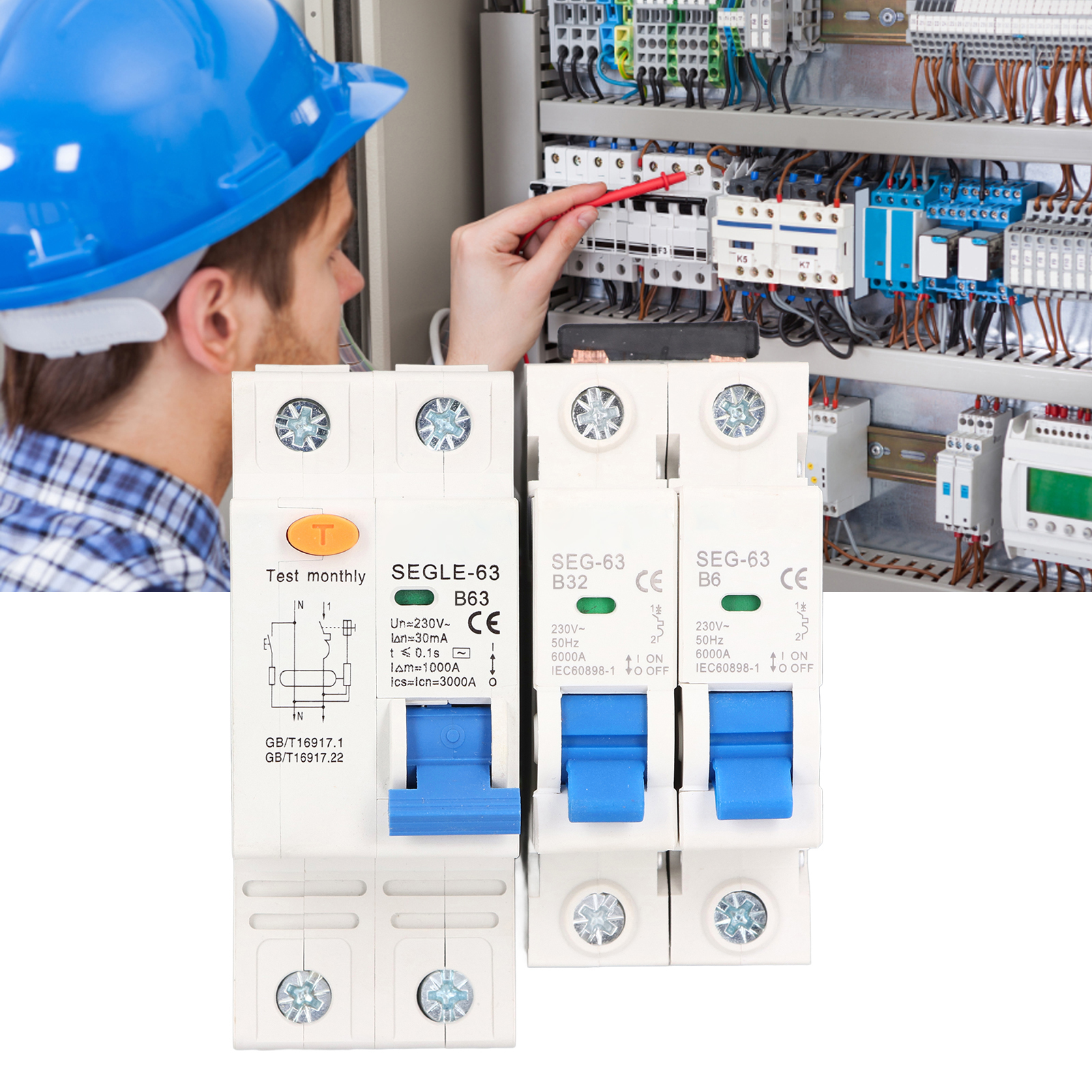 2-wege-230v-verteilerkasten Nach Europäischem Standard, Wasserdicht (2 Leitungsschutzschalter + Fehlerstromschutzschalter)