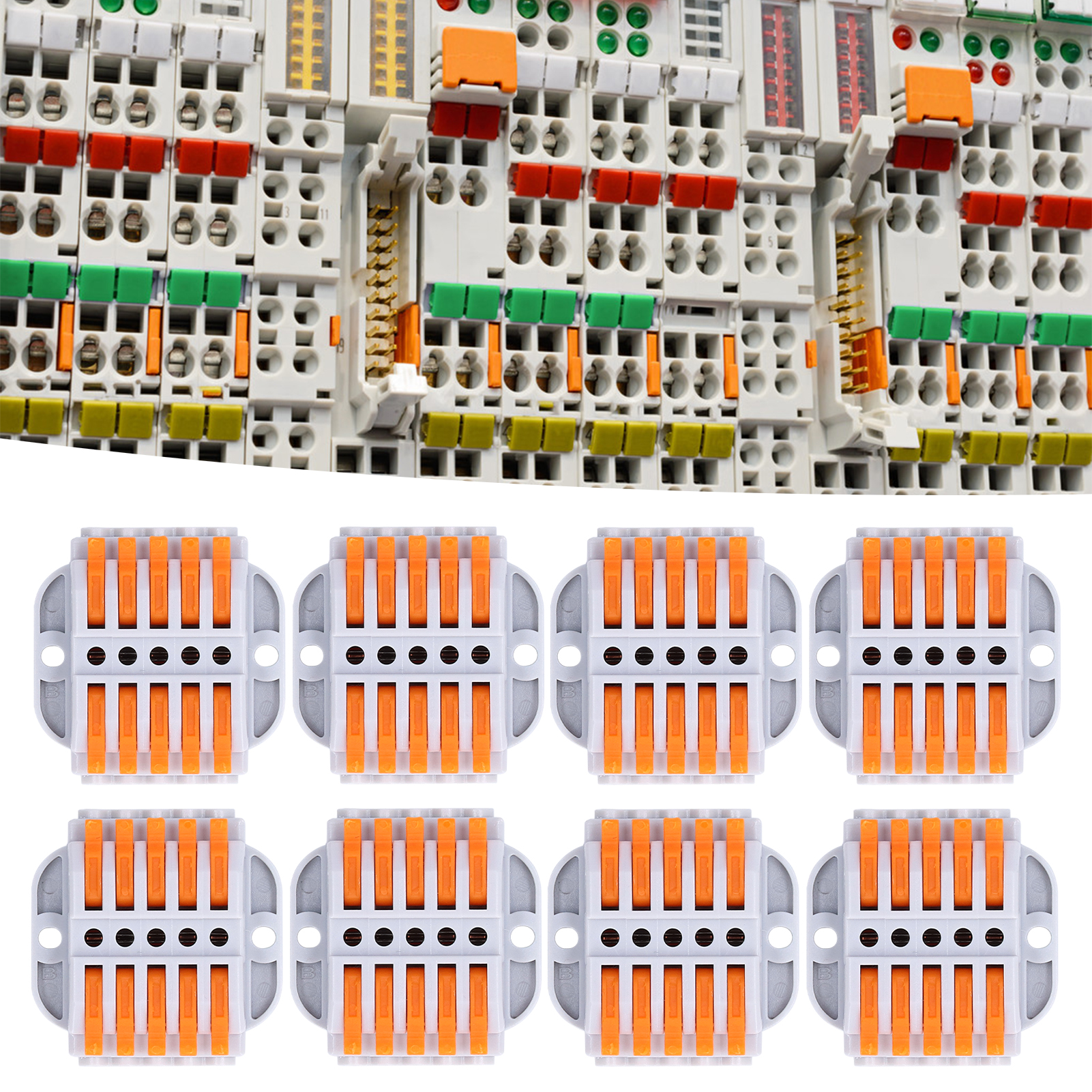 8 Stück Pro Set, 223-5p, Festdrahtverbinder, Schnellanschluss-klemmenblock, Steckverbinder, Schnellkupplung.