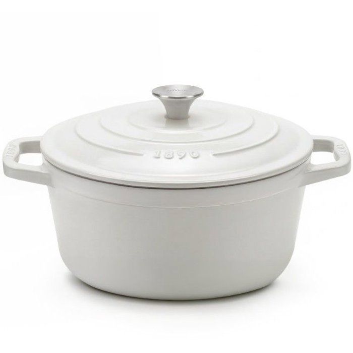 Gusseisen Emaillierte Cocotte - La Fonderie 1890 - Iena25 - Induktion Für Alle Kochfelder - Emaillierte Beschichtung - Gleichmäßiges Kochen