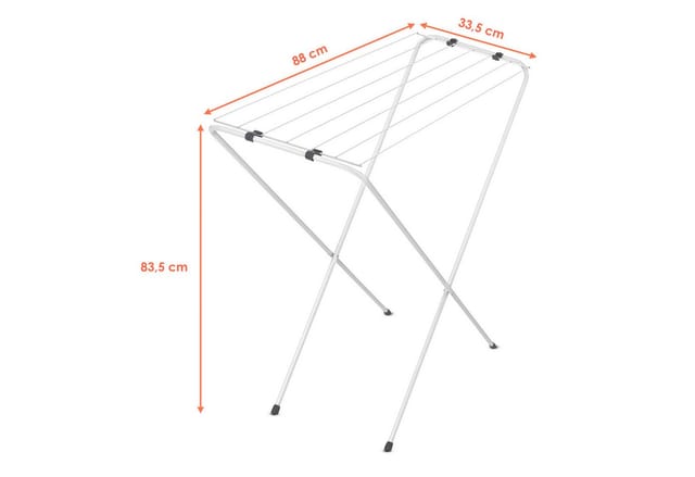 Spetebo - Wäscheständer klein klappbar 6 m Trockenlänge - 88 x 83 cm - Mini Wäschetrockner für wenig Platz