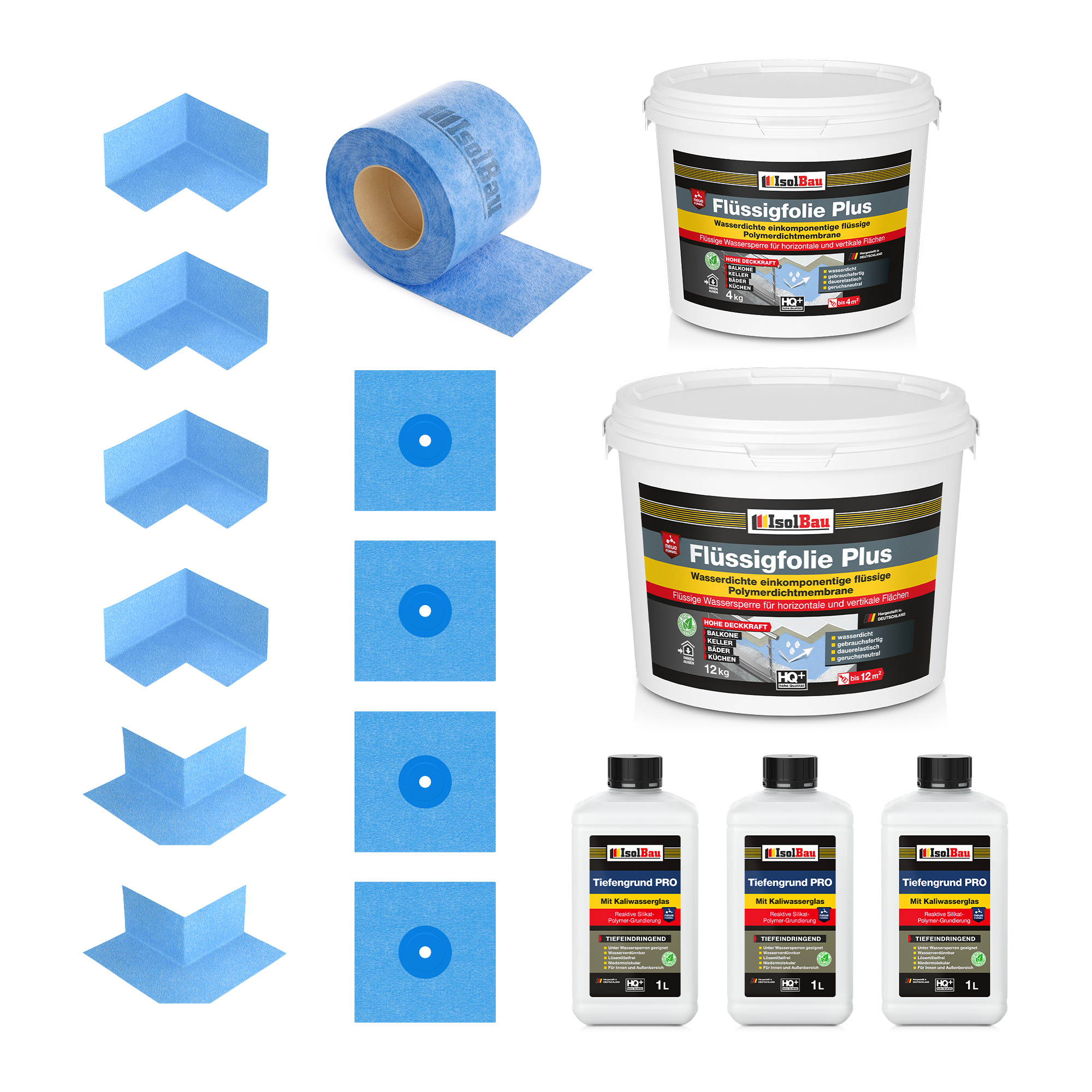 Dicht-set "standard" Für Duschabdichtung, Badabdichtung Flüssigfolie 16 Kg