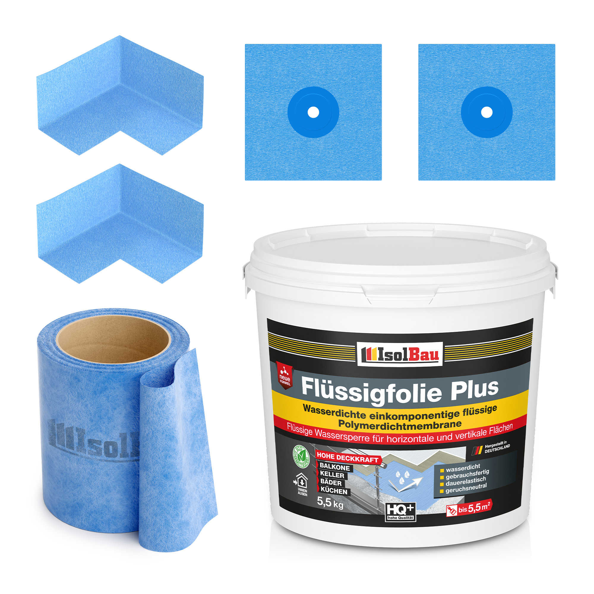 Duschelement Dichtset Abdichtset Dichtband Flüssigfolie 5,5 Kg Duschabdichtung