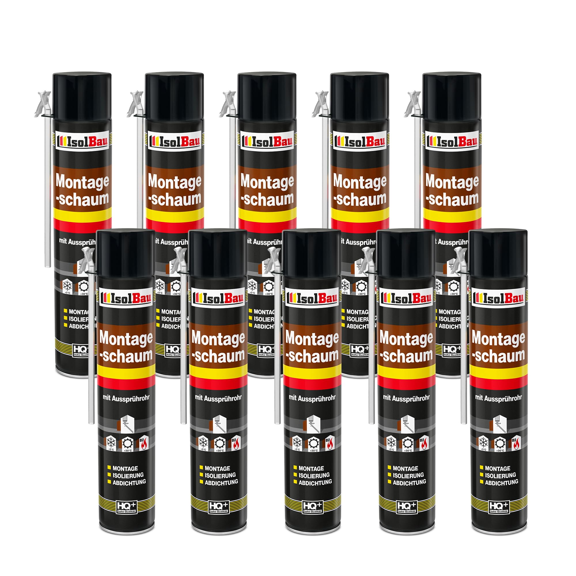 Bauschaum Montageschaum Mit Aussprührohr 10 X 750 Ml Pu Schaum Fenster Schaum
