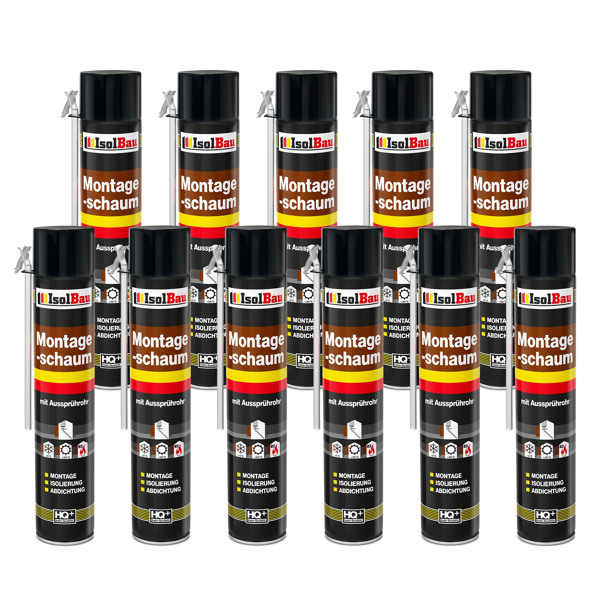 Bauschaum Montageschaum Mit Aussprührohr 11 X 750 Ml Pu Schaum Fenster Schaum