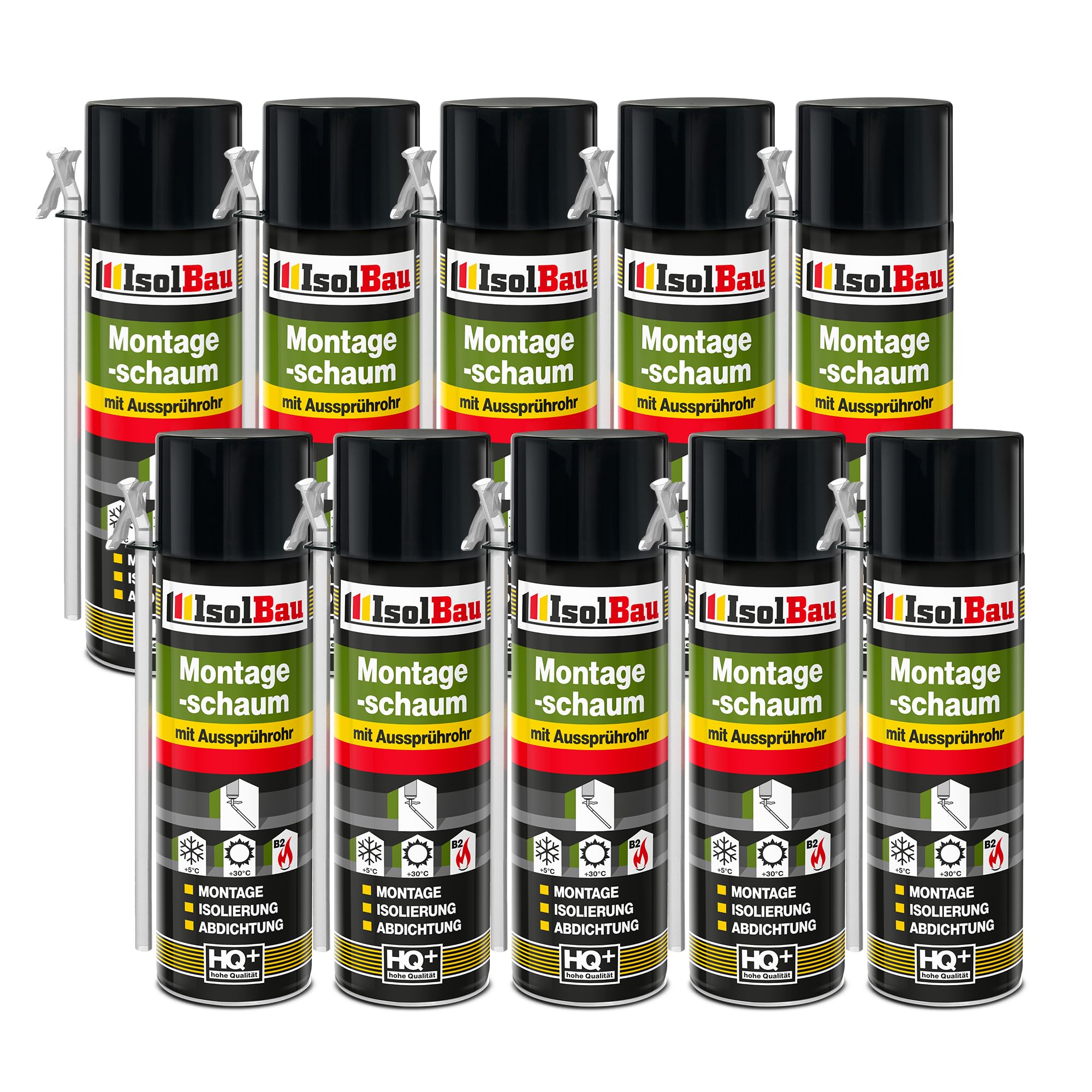 Bauschaum Montageschaum Mit Aussprührohr 10 X 500 Ml Pu Schaum Fenster Schaum