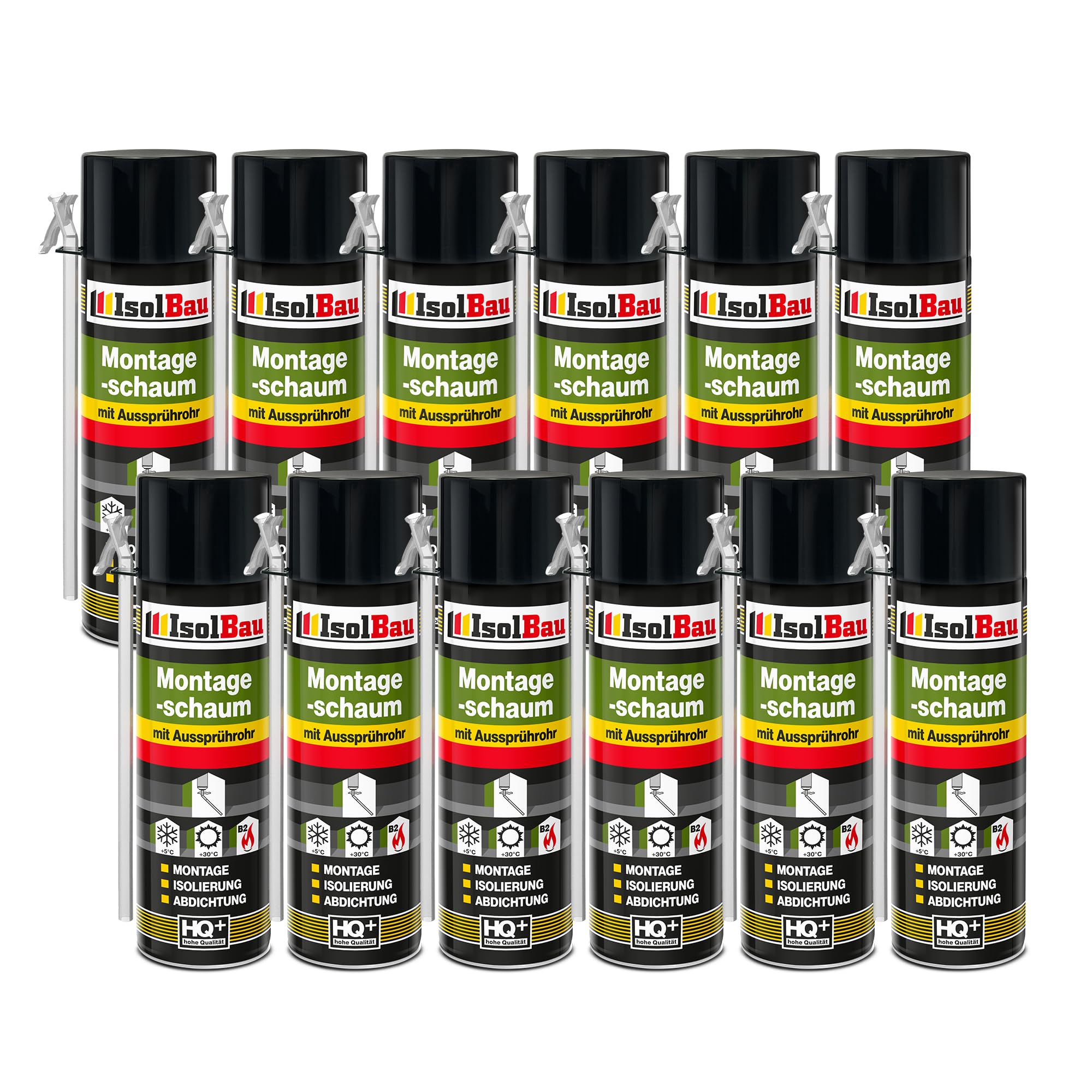 Bauschaum Montageschaum Mit Aussprührohr 12 X 500 Ml Pu Schaum Fenster Schaum