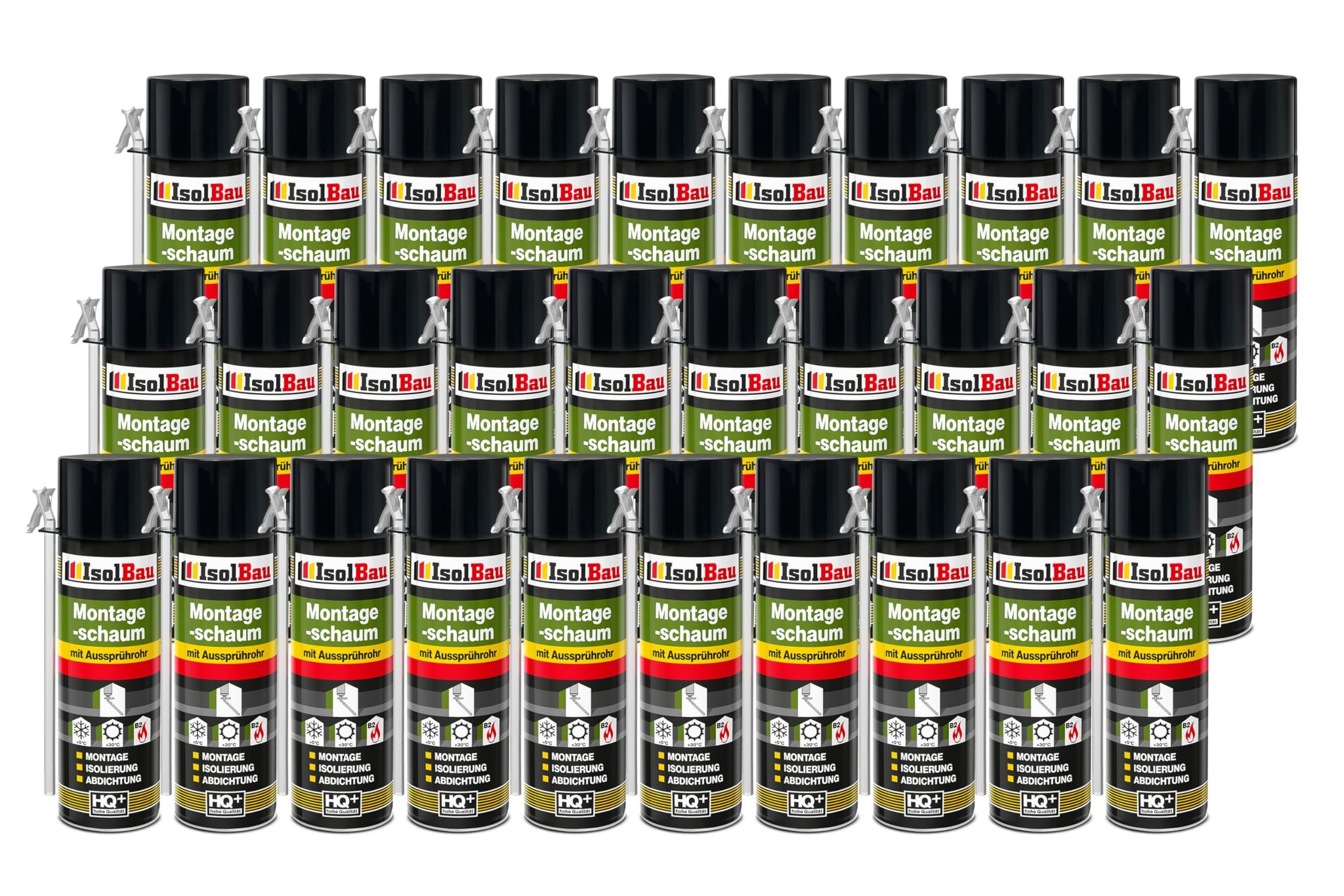 Bauschaum Montageschaum Mit Aussprührohr 30 X 500 Ml Pu Schaum Fenster Schaum