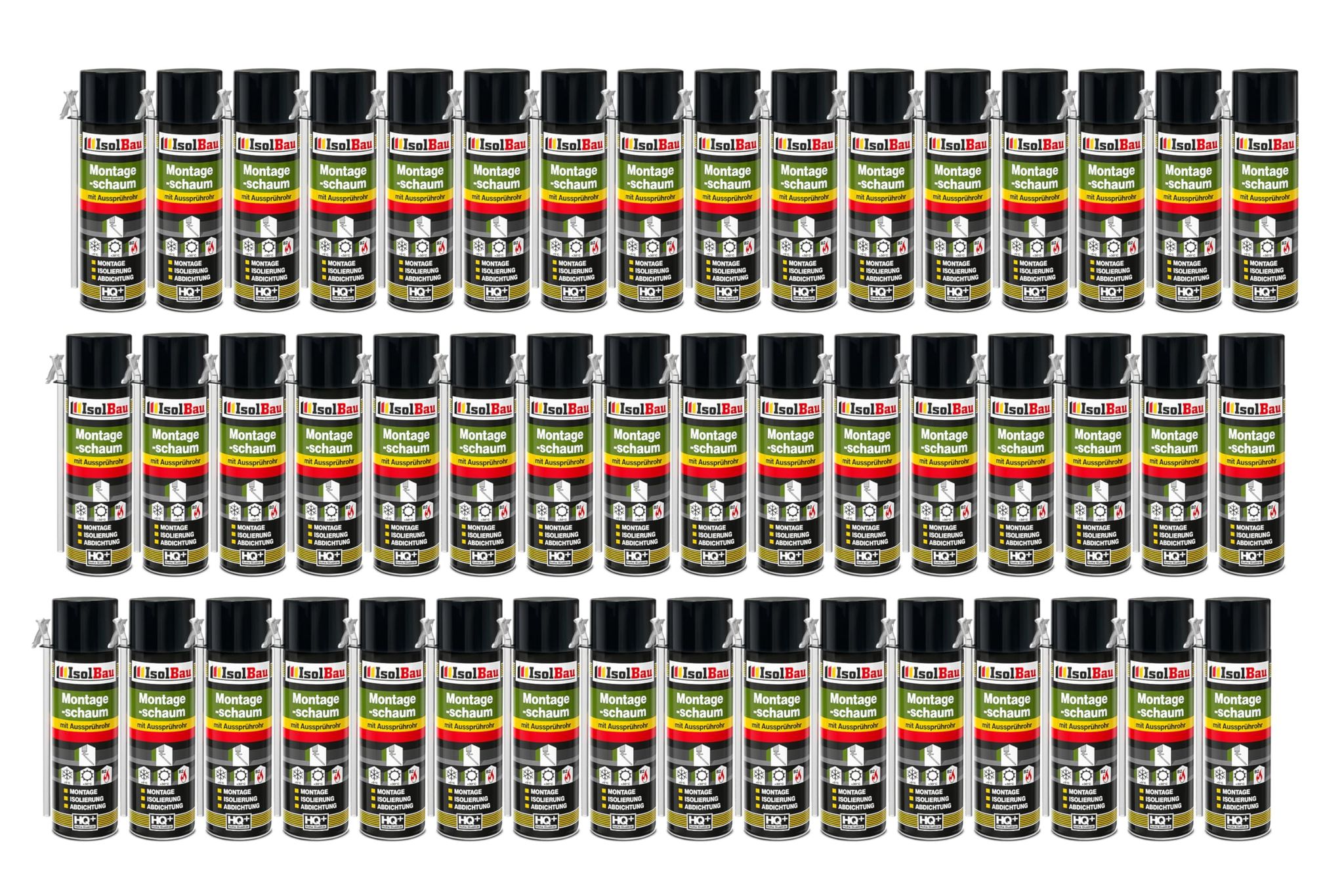 Montageschaum 48 X 500 Ml Xxl Füllschaum Aussprührohr Schaum + Aussprühadapter