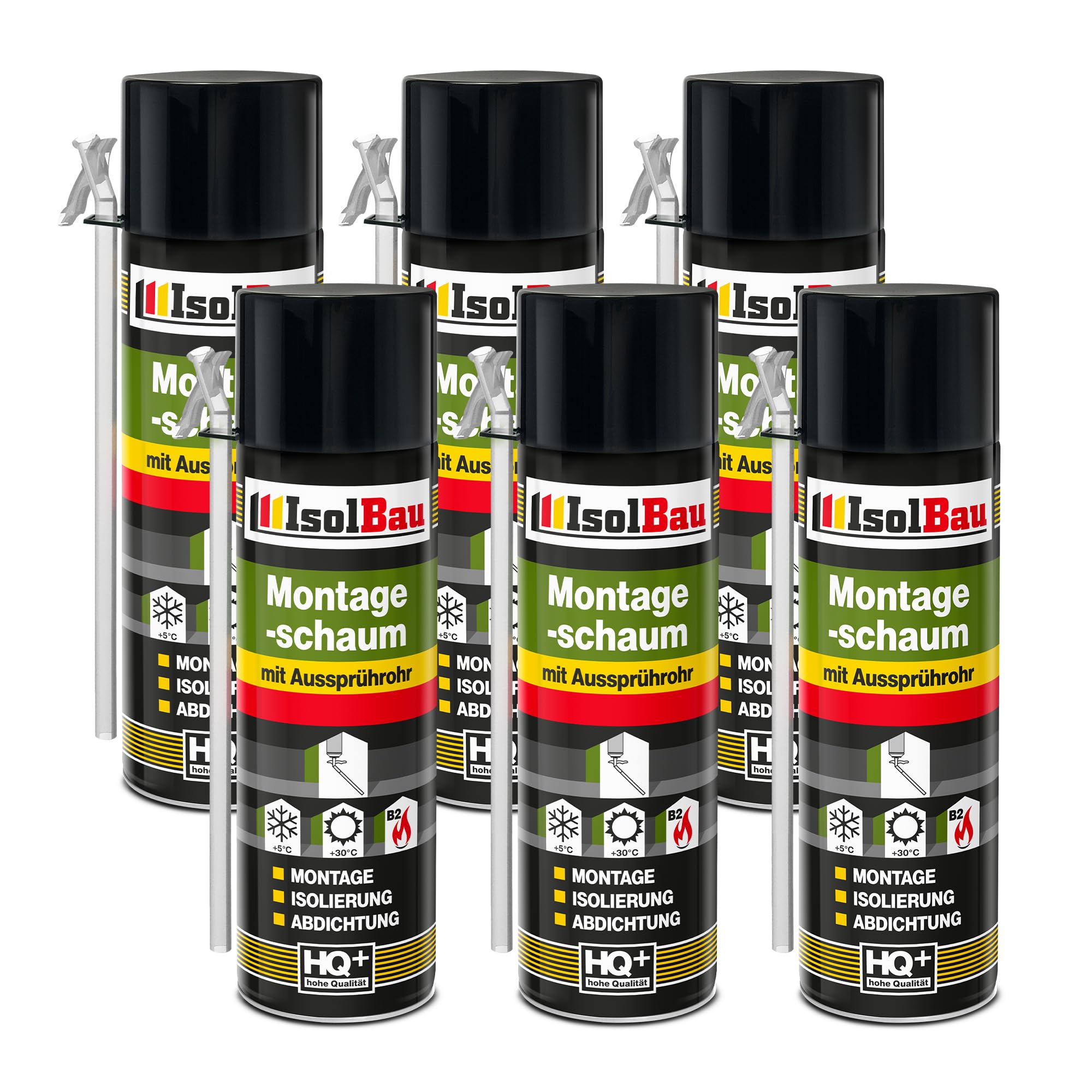 Bauschaum Montageschaum Mit Aussprührohr 6 X 500 Ml Pu Schaum Fenster Schaum