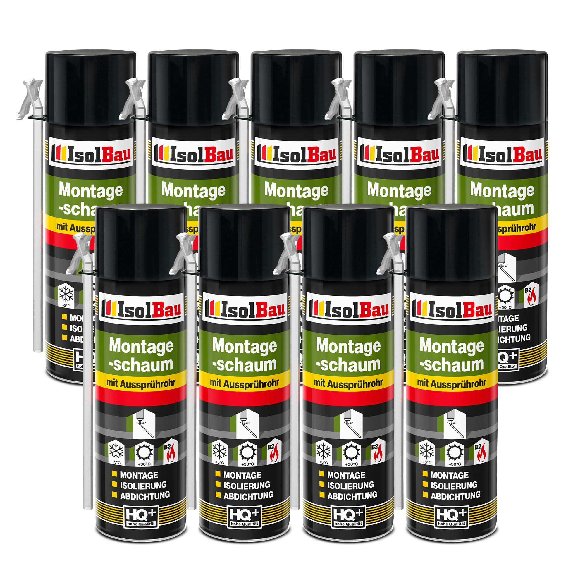 Bauschaum Montageschaum Mit Aussprührohr 9 X 500 Ml Pu Schaum Fenster Schaum