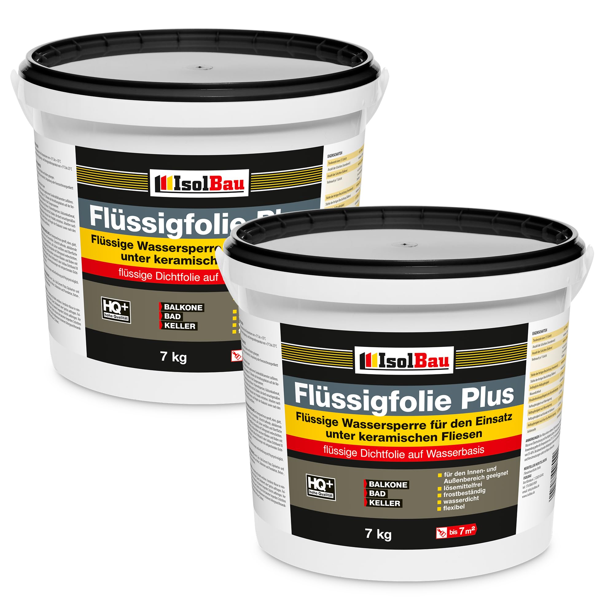Dichtfolie Flüssigfolie Plus 14 Kg Abdichtung Bad Duche Küche Balkone Terrassen