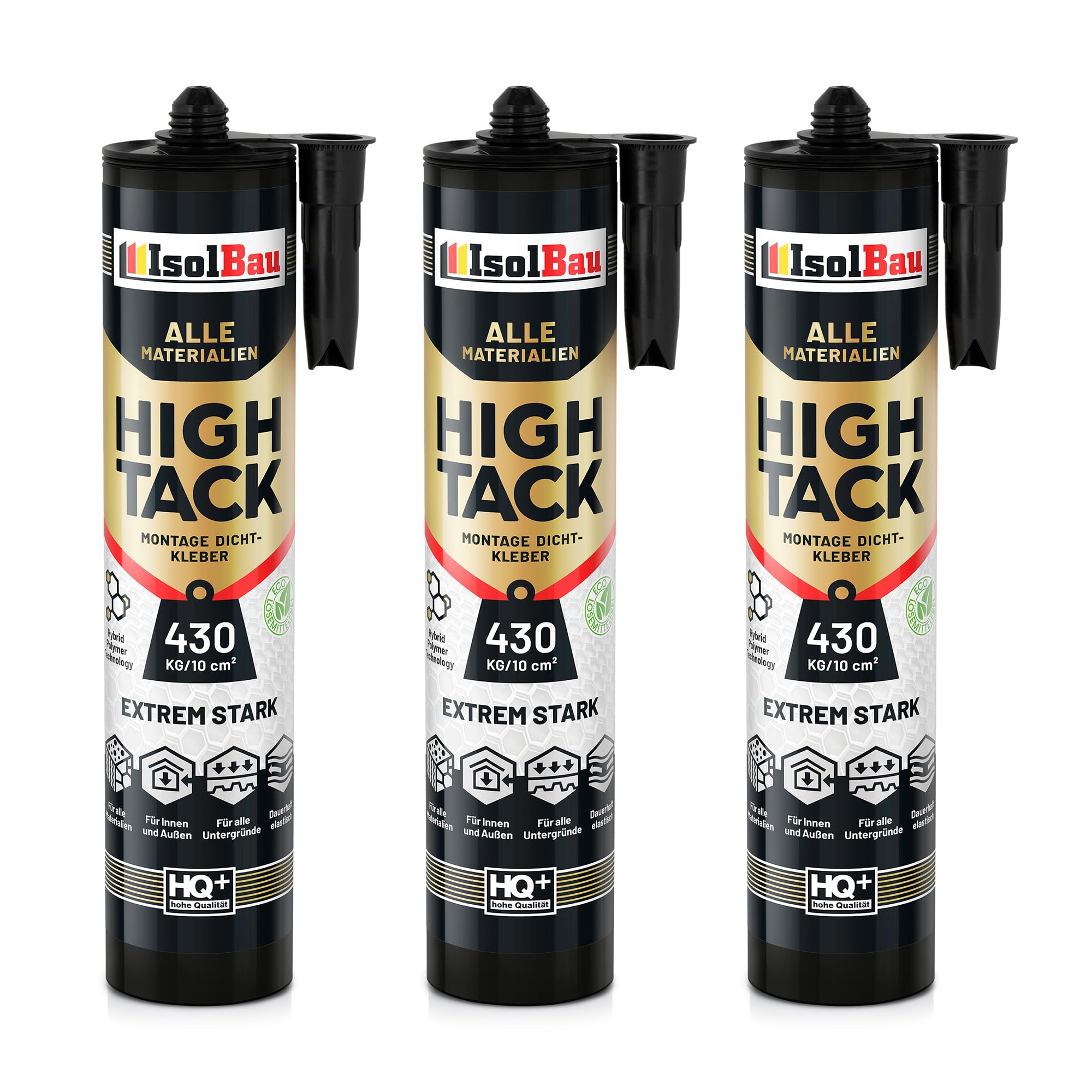 Montagekleber High Tack Baukleber 3x 530g Hybrid Polymer Dichstoff 430kg/10cm²