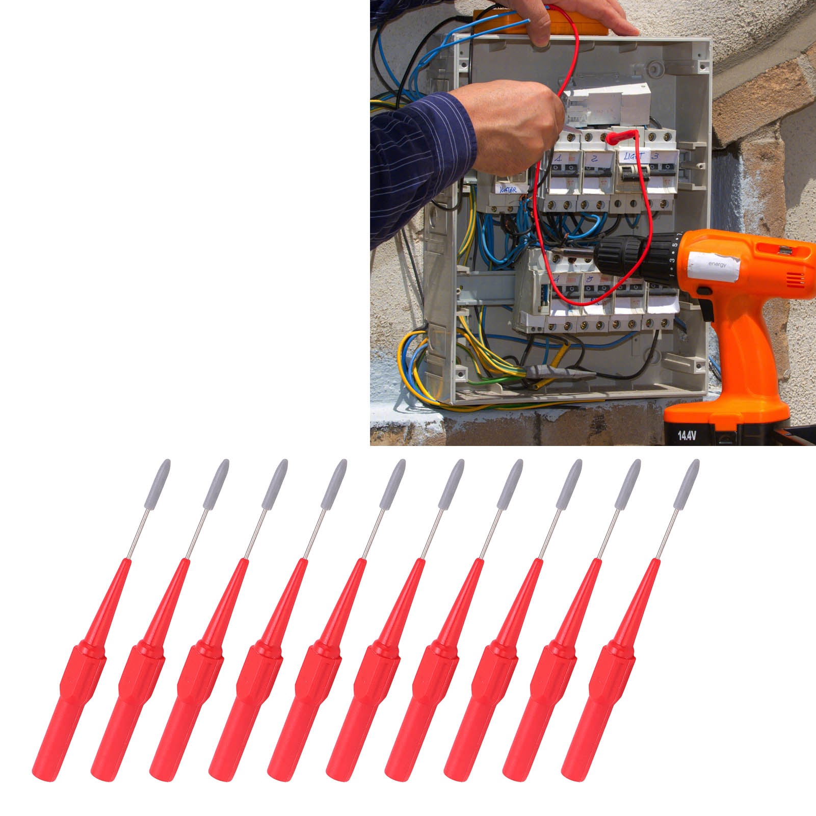 Drahtprüfspitze Ohne Durchdringung Mit 1 Mm Stiftspitze, 4,0 Mm Klinkenstecker, Kfz-teilestecker 26.010 Rot.