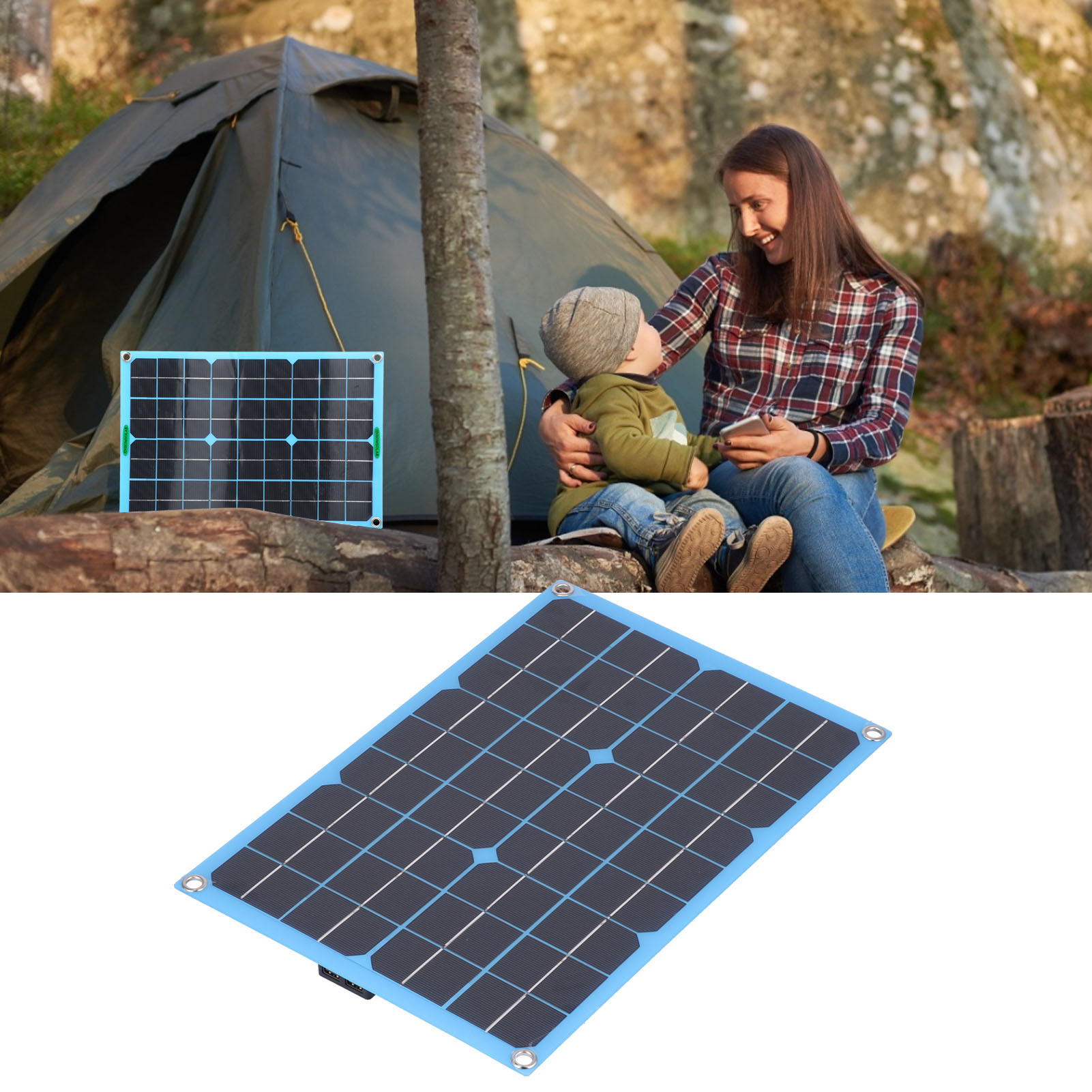 Multifunktionales, Ultradünnes Monokristallines Solarmodul, Tragbares Notsolarmodul Für Den Außeneinsatz, 20 W