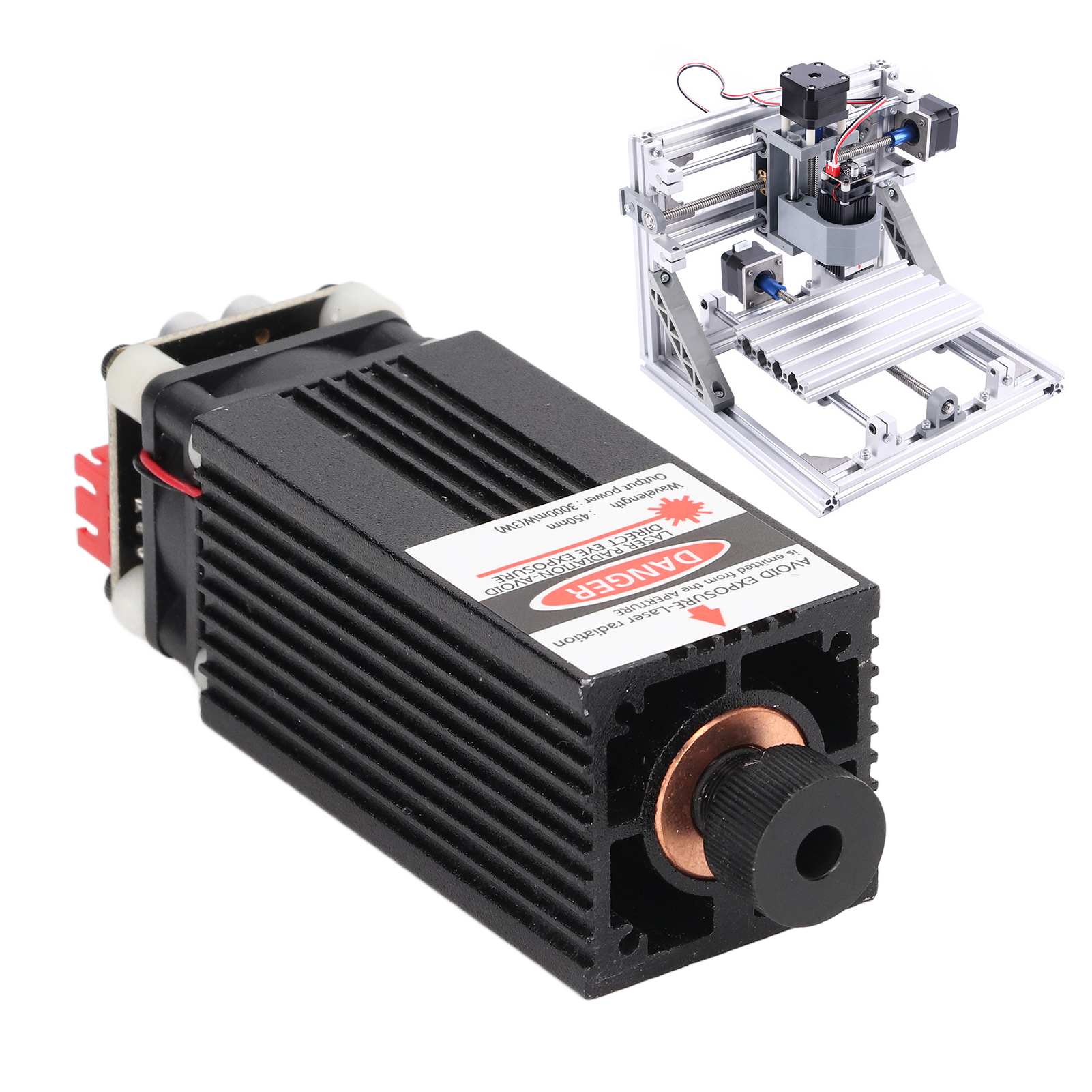 3w 450nm Blauer Laserkopf, Zubehör Für Diy-graviermaschinen, 12v Lasermodul, Einstellbarer Fokus, Hochleistungs-punktlaserkopf Für Cnc-laserschneiden.