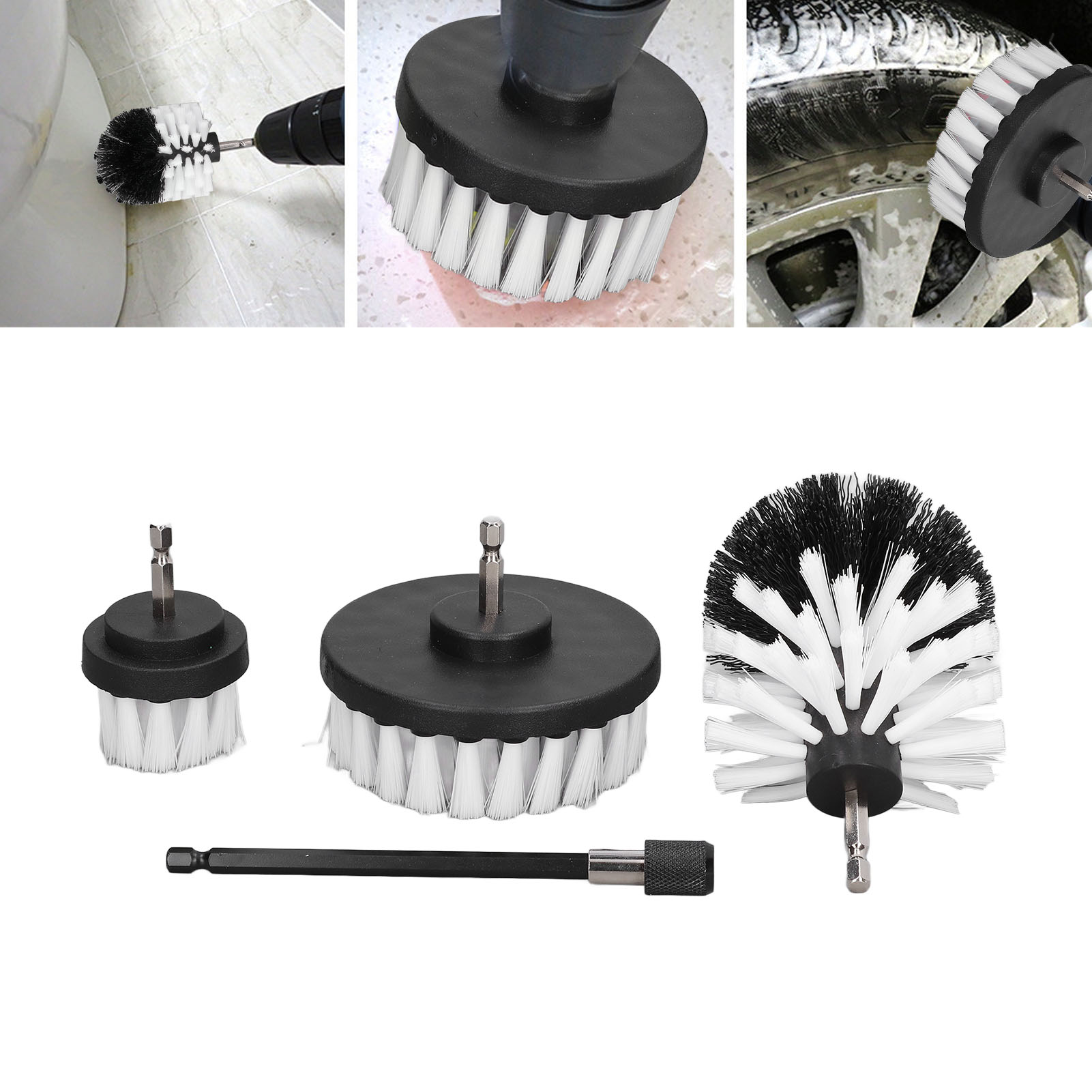 Set Mit 4 Bürsten Für Bohrmaschinen, Reinigungsbürste Für Fliesen, Küchenarbeitsplatten, Elektrische Reinigungsbürste