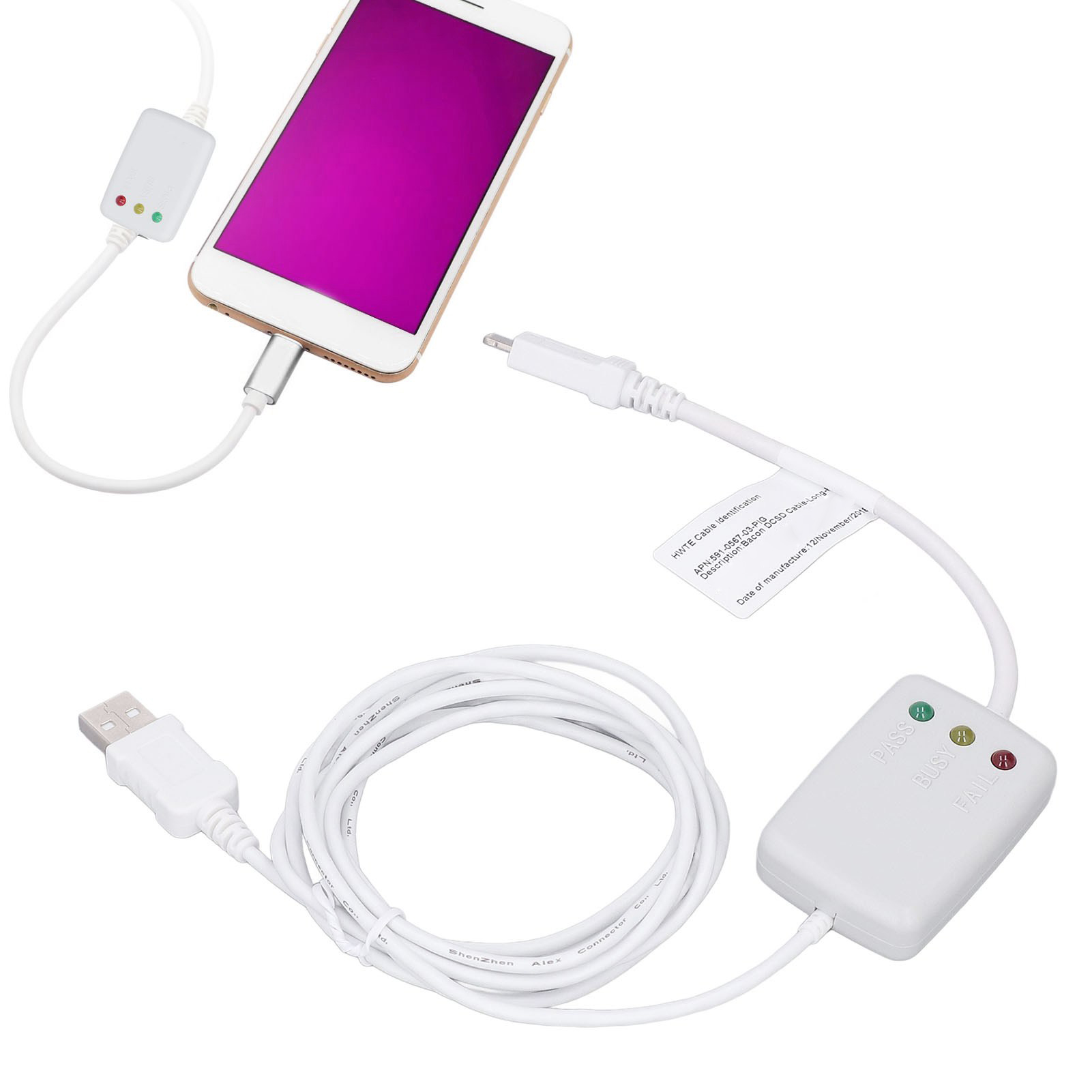Dcsd-flashkabel Mit Echtzeiterkennung, Originales Ein-klick-flashkabel Kompatibel Mit Apple 6s-x, Weiß.
