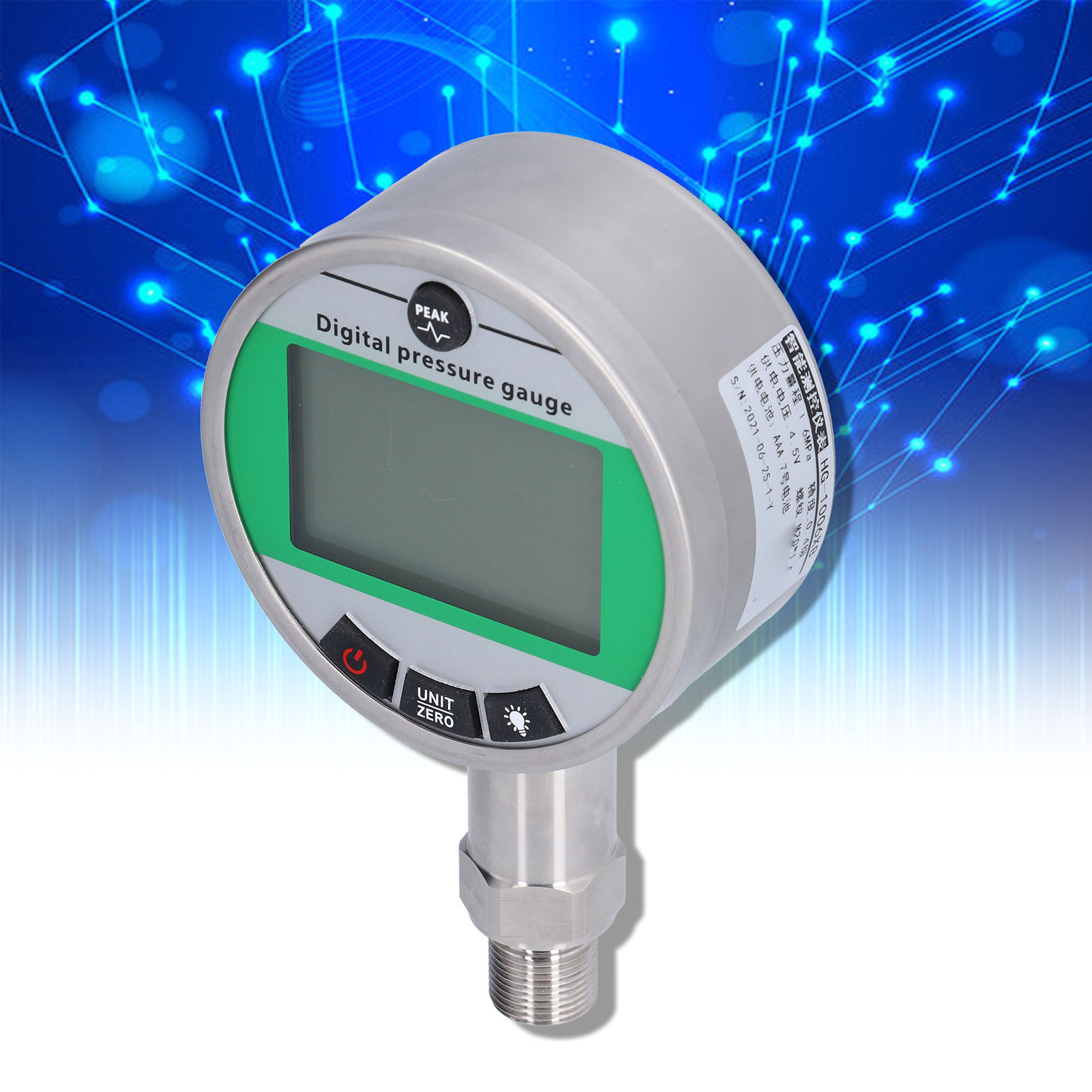 Präzisions-digitalmanometer Aus Edelstahl, 4,5 V, 1,6 Mpa