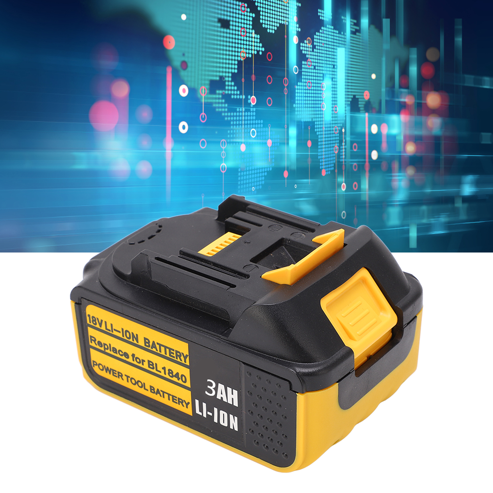 Kompatibel Mit Dem 18-v-ersatzakku Für Makit™ Bl1840 Akku-werkzeuge, Mit Ladeanzeige. Auch Kompatibel Mit Den 3000-mah-akkus Der Makit™ Modelle Bl1830/bl1850/bl1860.
