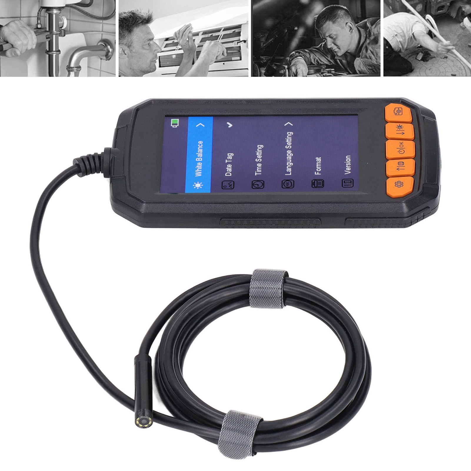 4,3-zoll-endoskop Mit Bildschirm, 5,5-mm-kamera, 2-megapixel-hochauflösungs-industrieendoskop Für Die Reparatur Von Kraftfahrzeugen Und Klimaanlagen.