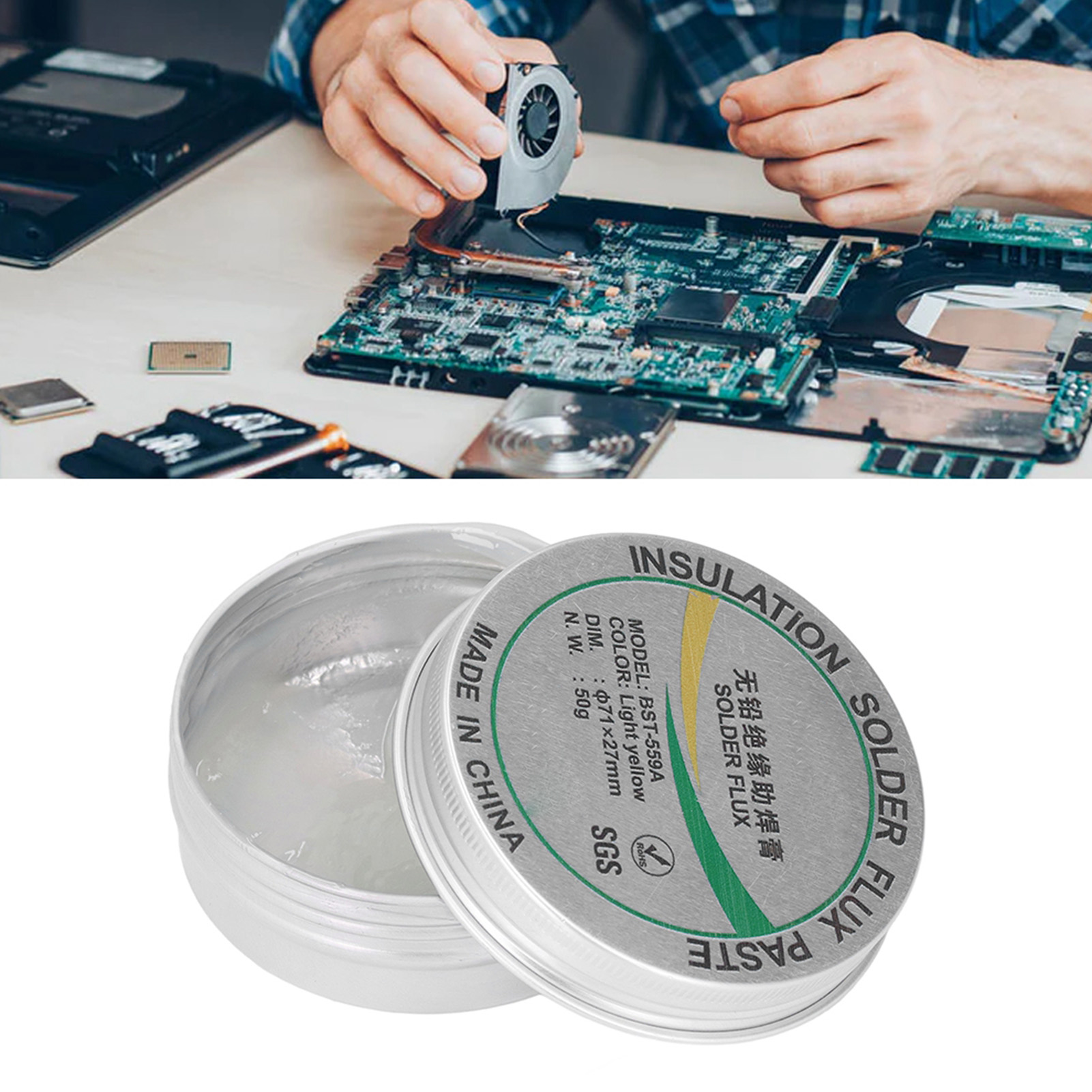 Bga-lötflussmittel, Bleifrei Und Umweltfreundliches Isolierflussmittel, 50 G, Halogenfreies Flussmittel Auf Kolophoniumölbasis, No-clean-lötpaste