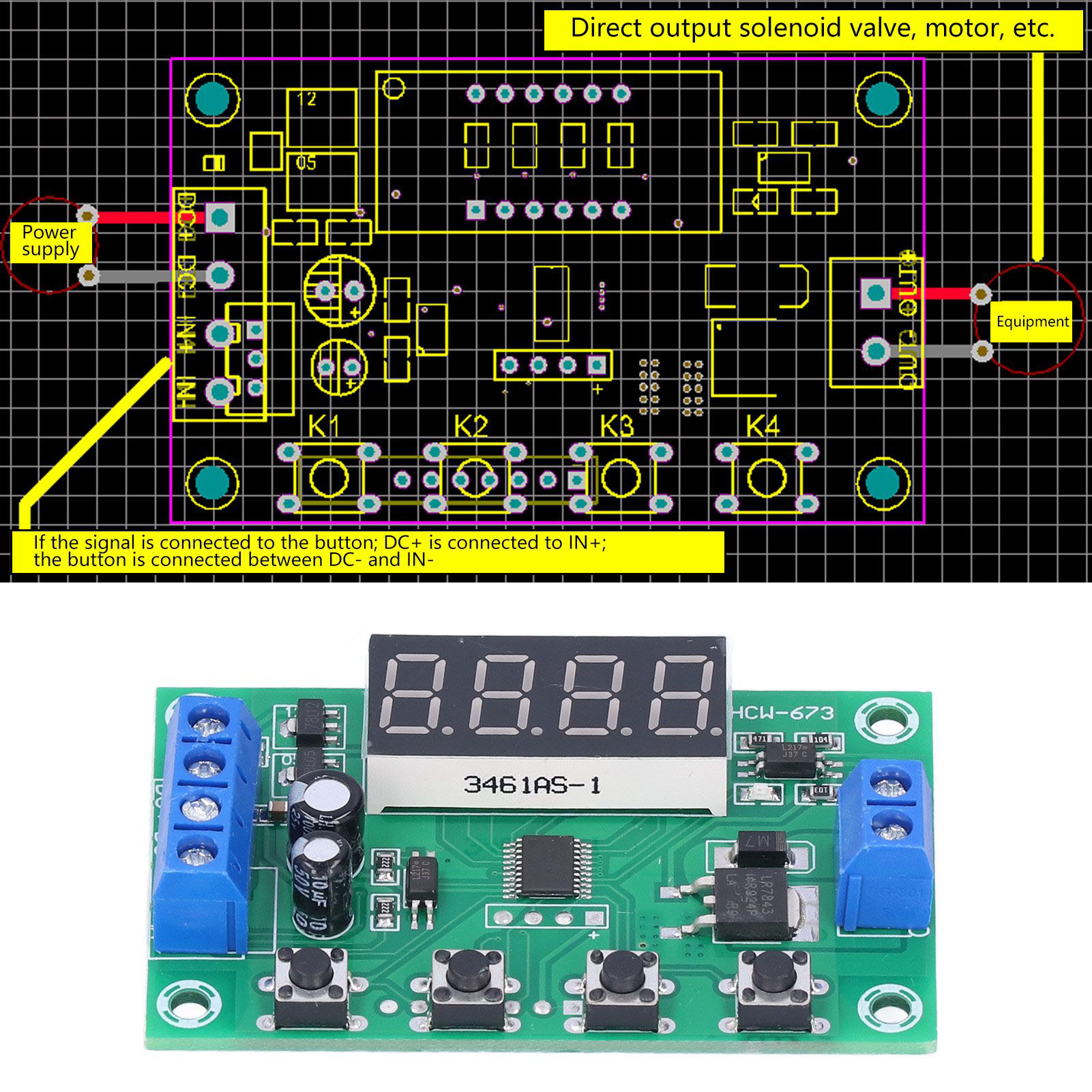 Einkanaliges Auslöseverzögerungsrelaismodul, 7-24v Leistungs-mosfet-feldeffekttransistor-schaltmodul