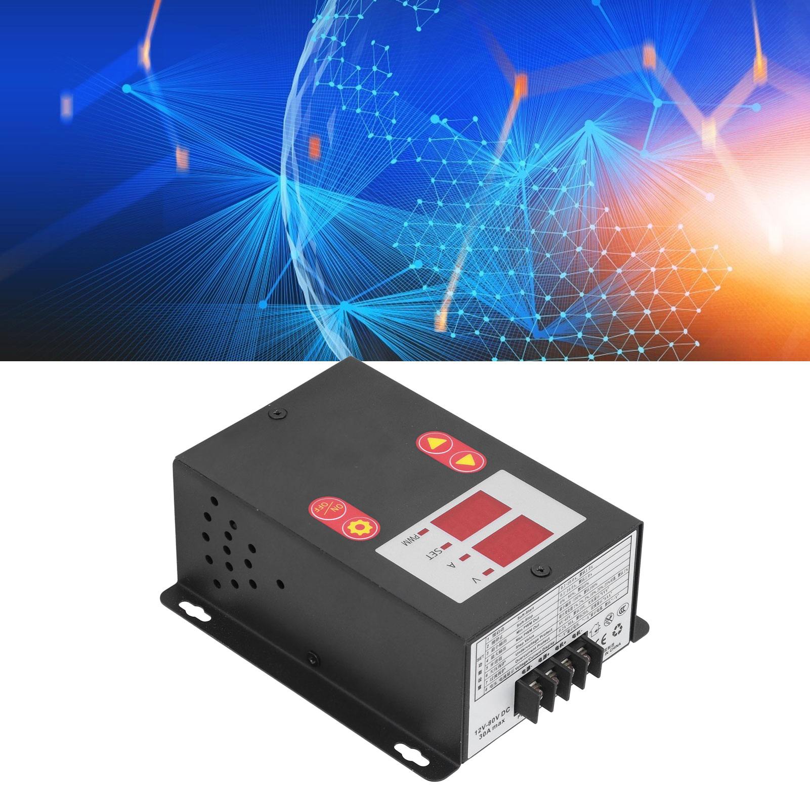 30-a-gleichstrommotor-drehzahlregler Mit Digitalanzeige, Sanftanlauf/-stopp, Überstromschutz Und Hochleistungs-steuerschalter Ccm-tk