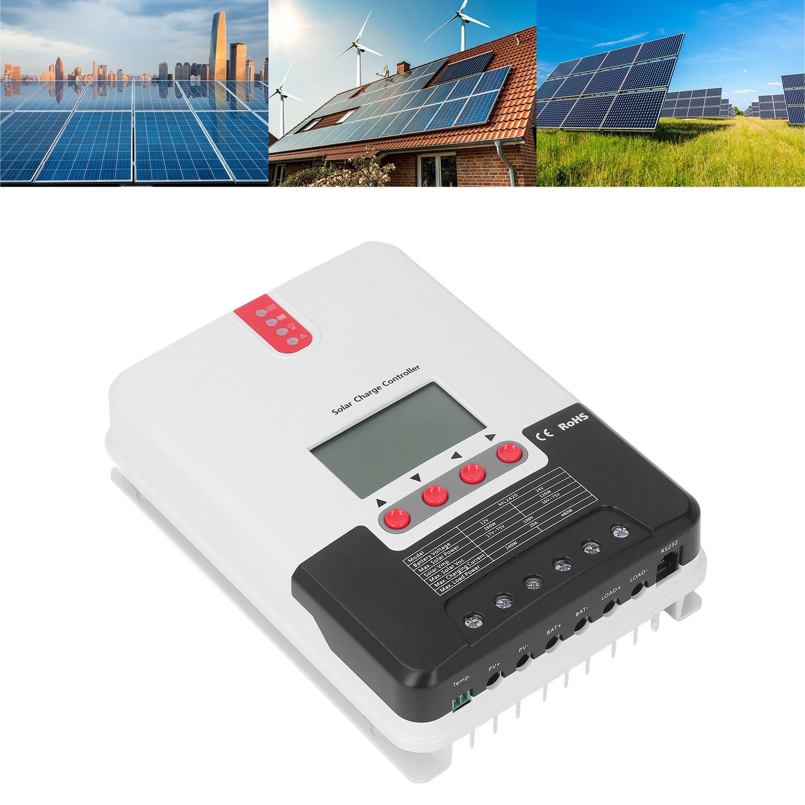 Ml-serie Mppt 20a 12v/24v Solarlade-/entladeregler Mit Kommunikationsfunktion, Mehrere Batterietypen Verfügbar.