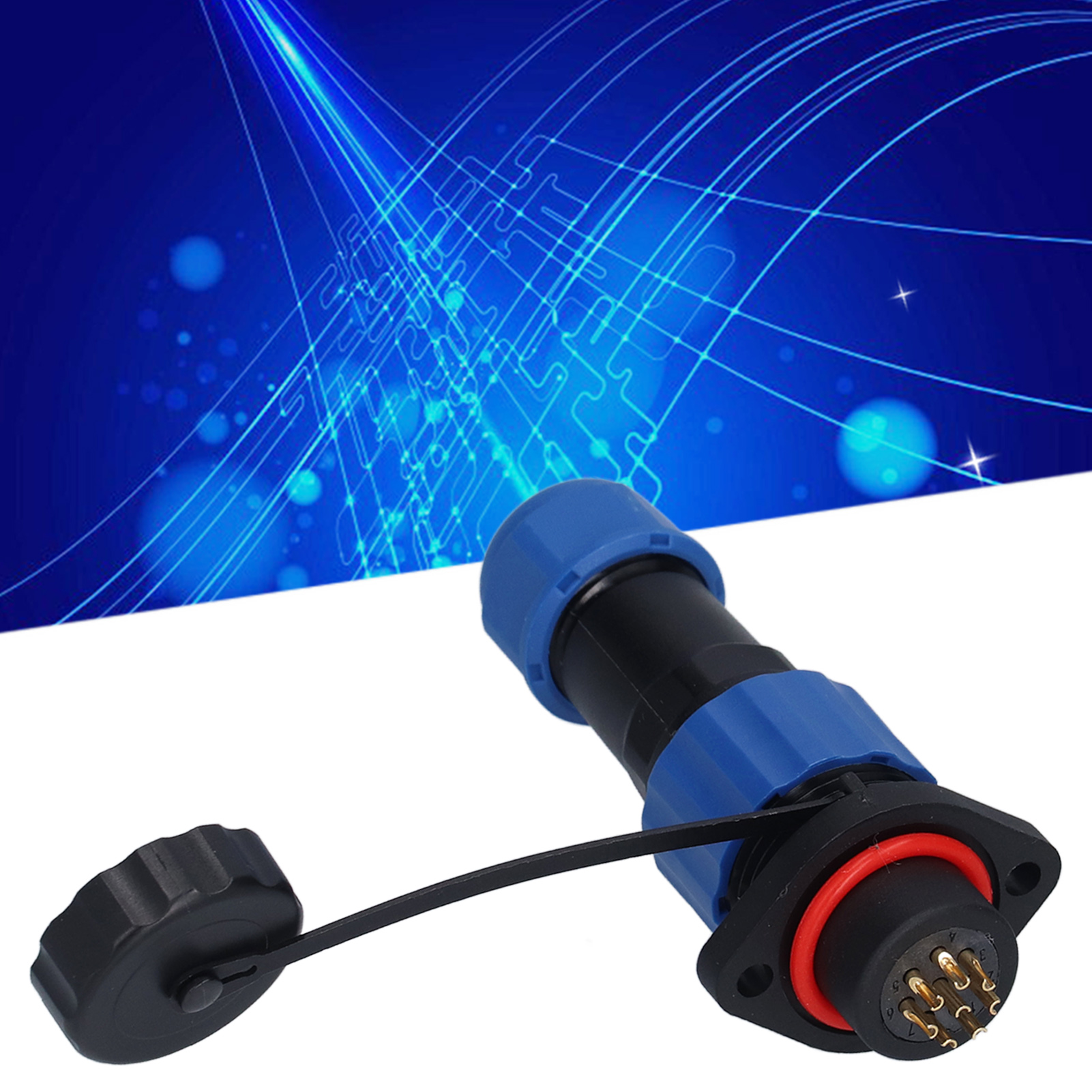 Sp16 Geflanschter Wasserdichter Luftfahrtstecker (stecker Und Buchse), Ip68, Männlich Und Weiblich, 8 Pins.
