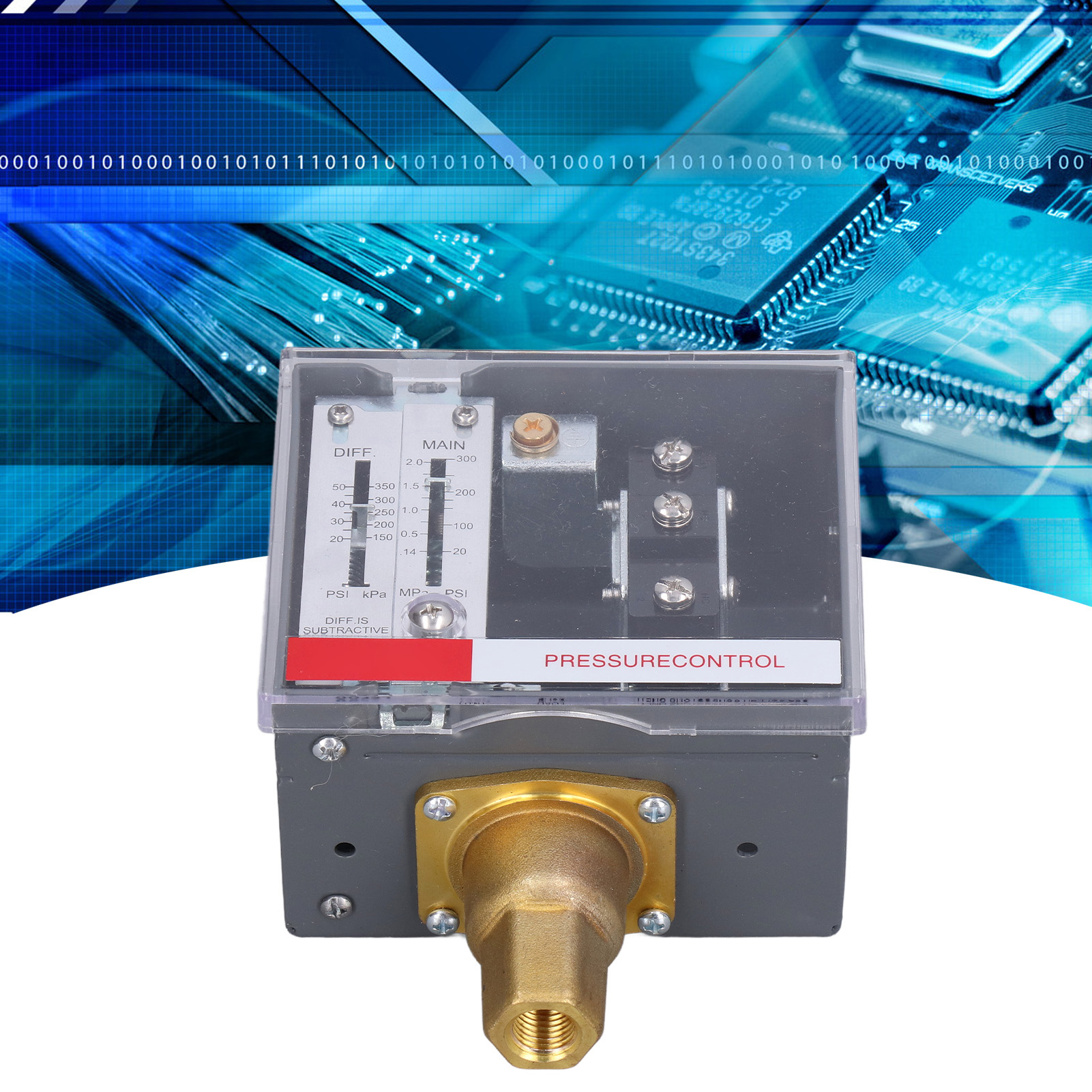 Lefoo® Lf56 Dampfdruckregler, Einstellbarer Differenzdruckschalter 350 Psi, 1/4-18 Npt Spdt-gewinde