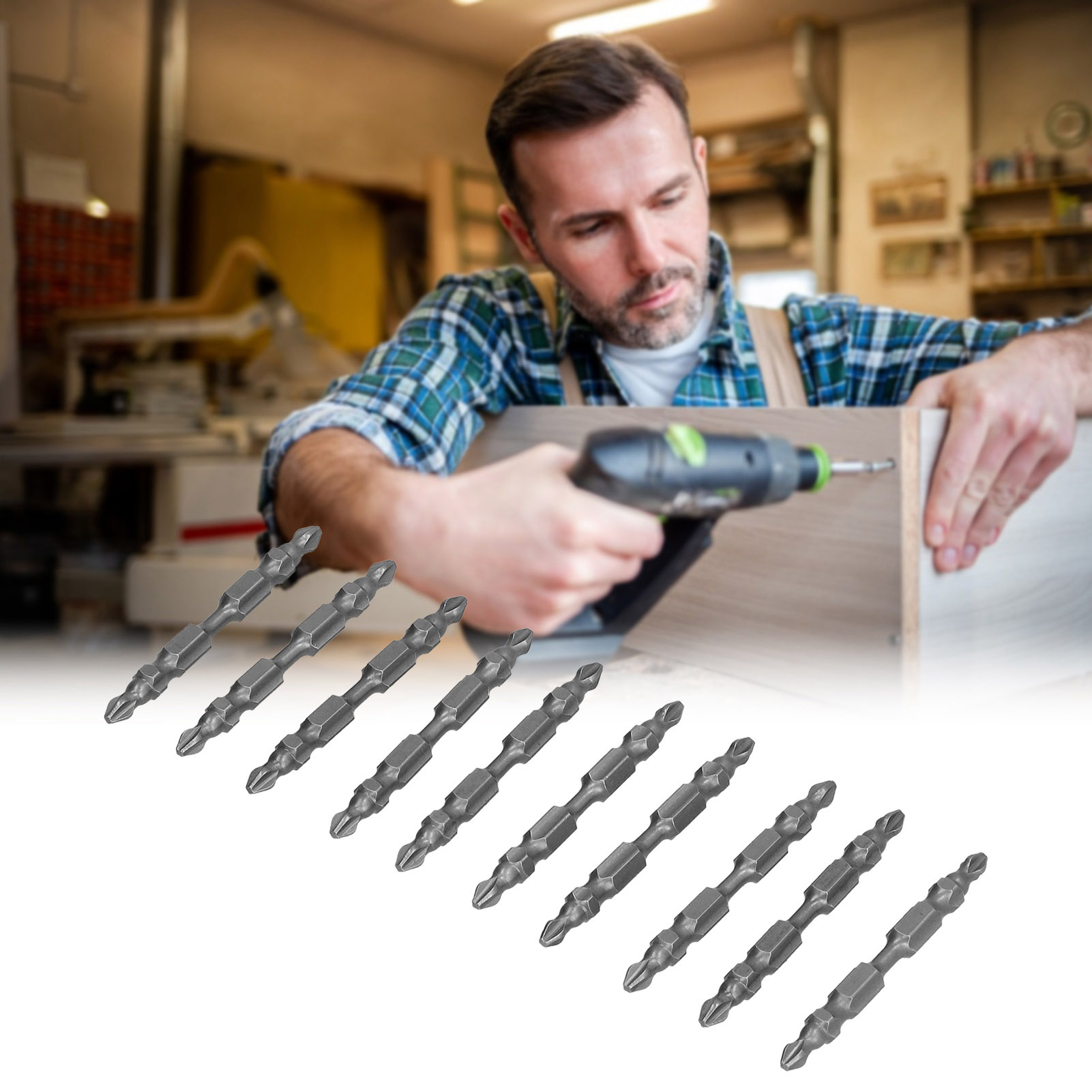 Doppelseitiges Elektrisches Schraubendreher-bit-set Mit Hochfestem Phillips-kopf Und Magnetring, Verschleißfest Und Mit Starkem Magneten.