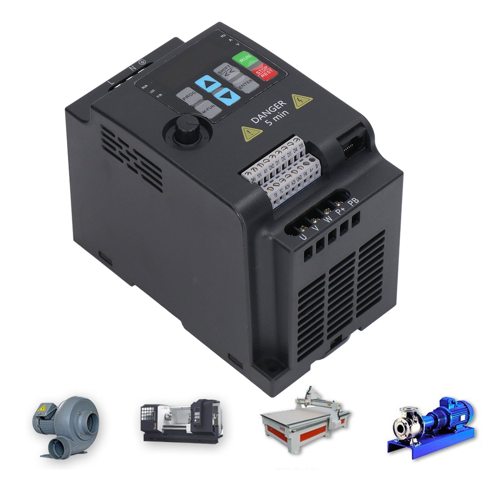 Sako Miniatur-frequenzumrichter Für Niedrige Lasten, Dreiphasiger Ac220v Eingang, Dreiphasiger Ac0-220v Ausgang, 0,75kw, Universeller Drehzahlregler Für Motoren.