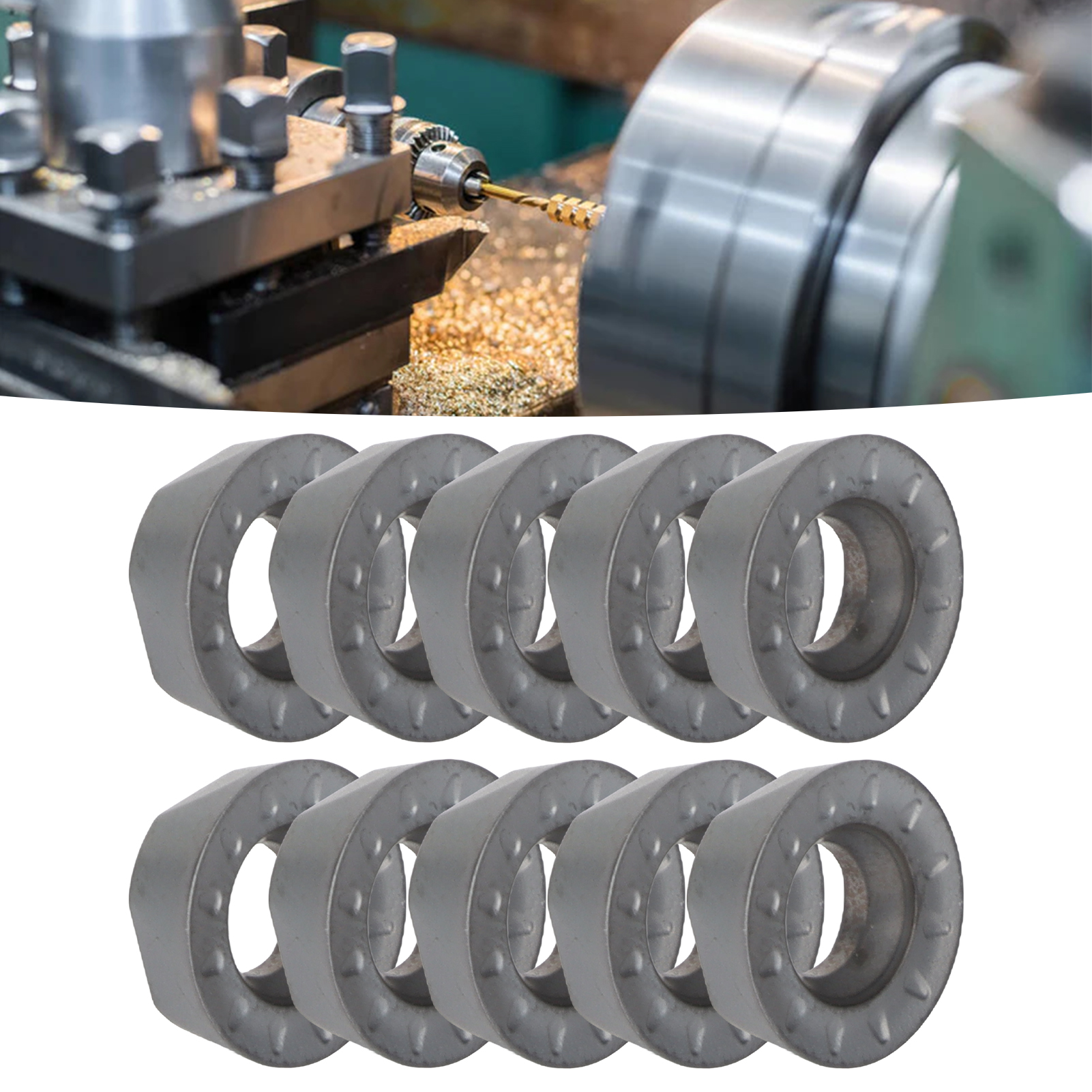 10 Schwarz Beschichtete Wendeschneidplatten, Runde Hartmetall-wendeschneidplatten, Wendeschneidplatten Für Cnc-werkzeuge Rpmt08t2moe-js