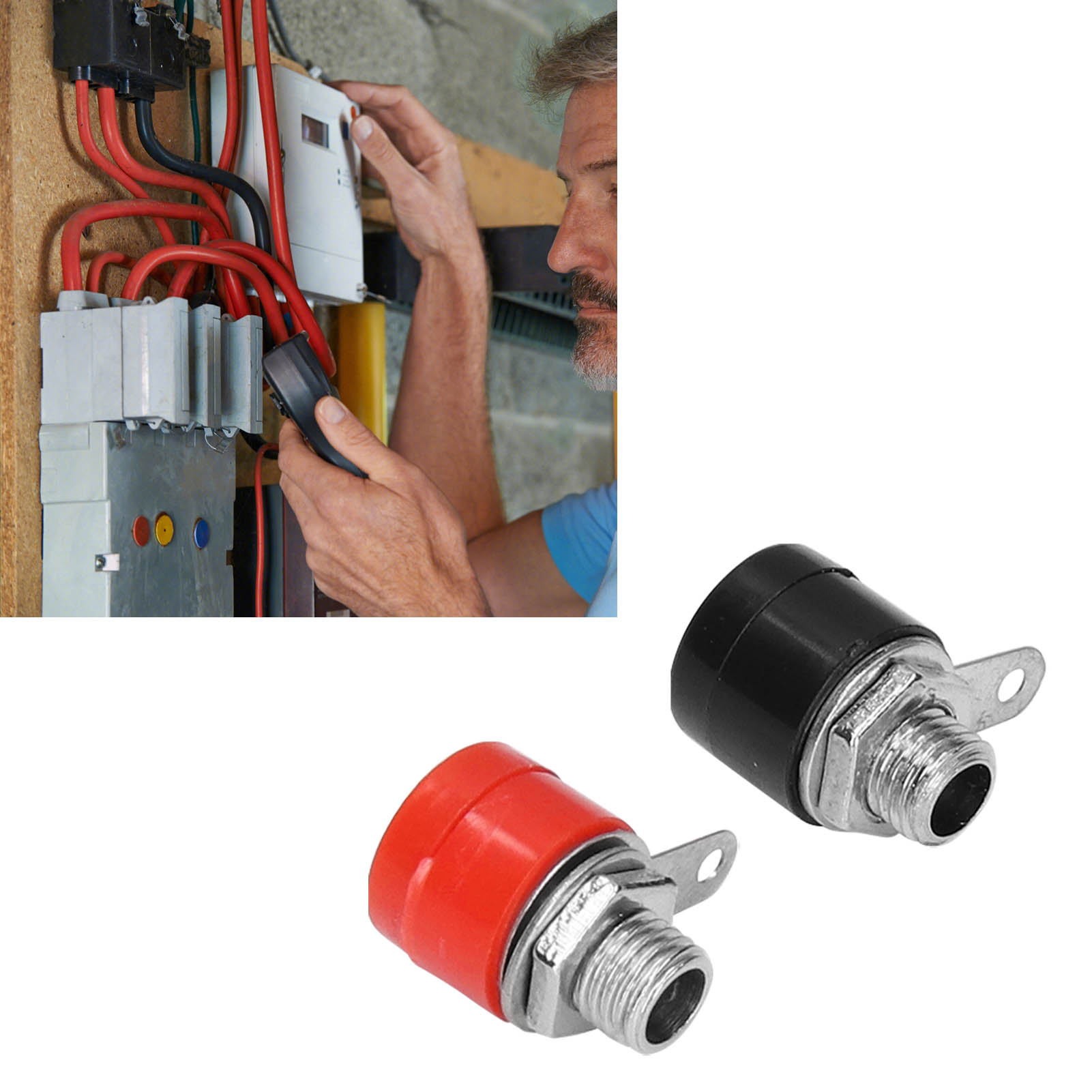 4-mm-bananenstecker Mit Neuen Kreuzförmigen Kupferanschlussklemmen, Rot Und Schwarz, Verkauft In 20er-packungen.