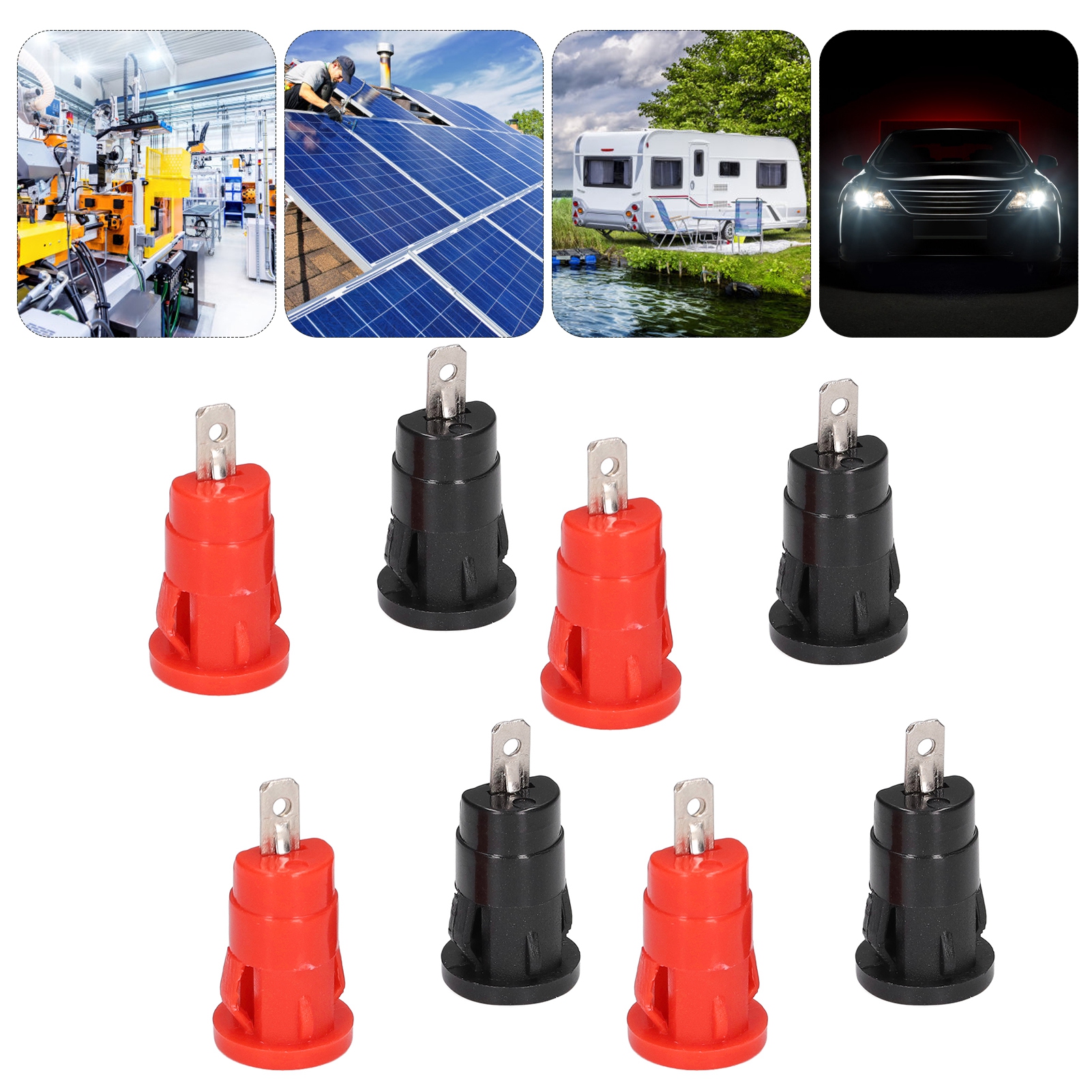 Rote Und Schwarze Adernpaare Vom Typ 20, Unidirektionale Erdungsklemme M4, 4 Mm Bananenstecker In Kartenform, Vernickelter Kupferklemmenblock, M12-stecker.
