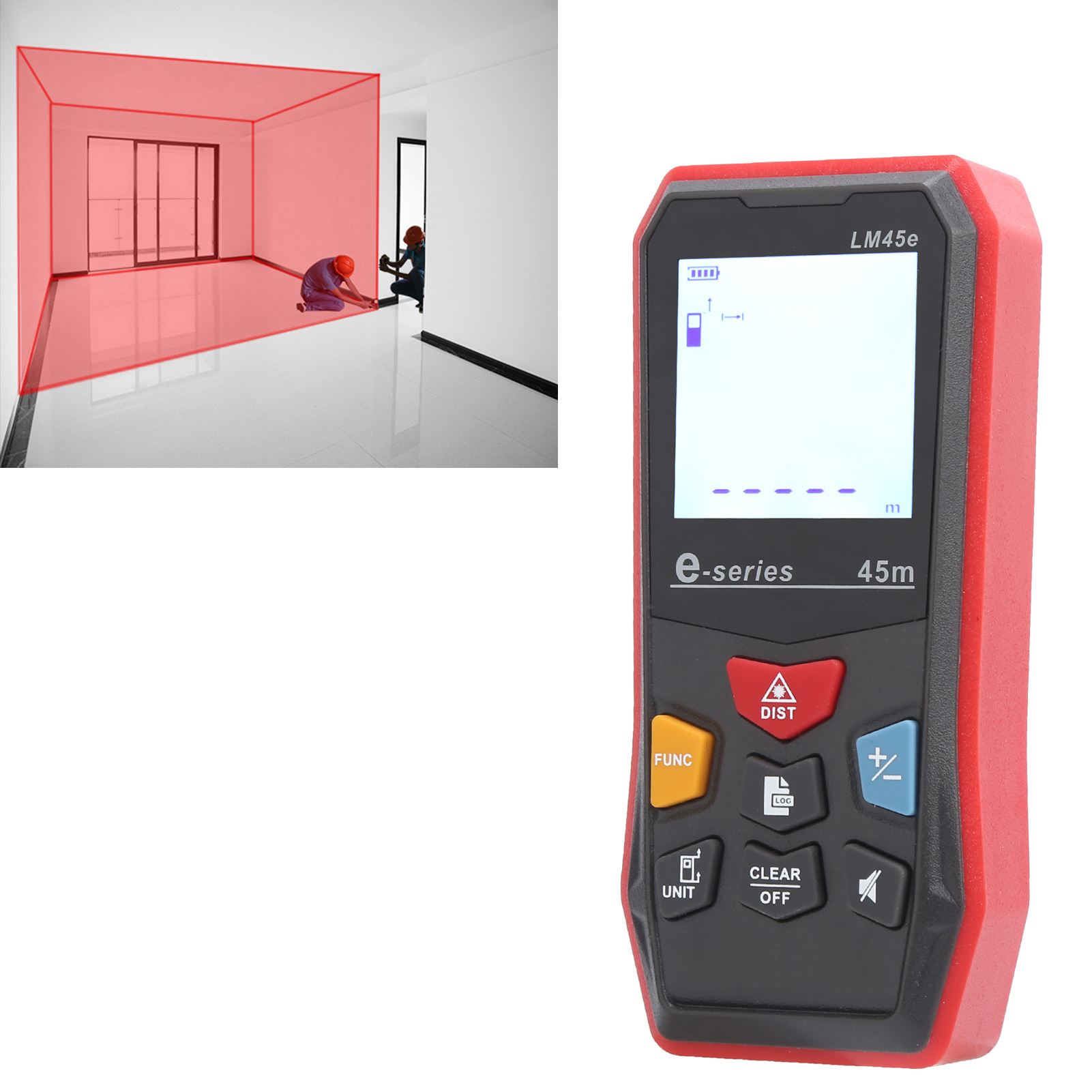 Lm45e Uni-t Infrarot-laser-entfernungsmesser, Exportmodell, Zur Messung Von Distanz, Länge Und Fläche (elektronisches Lineal).