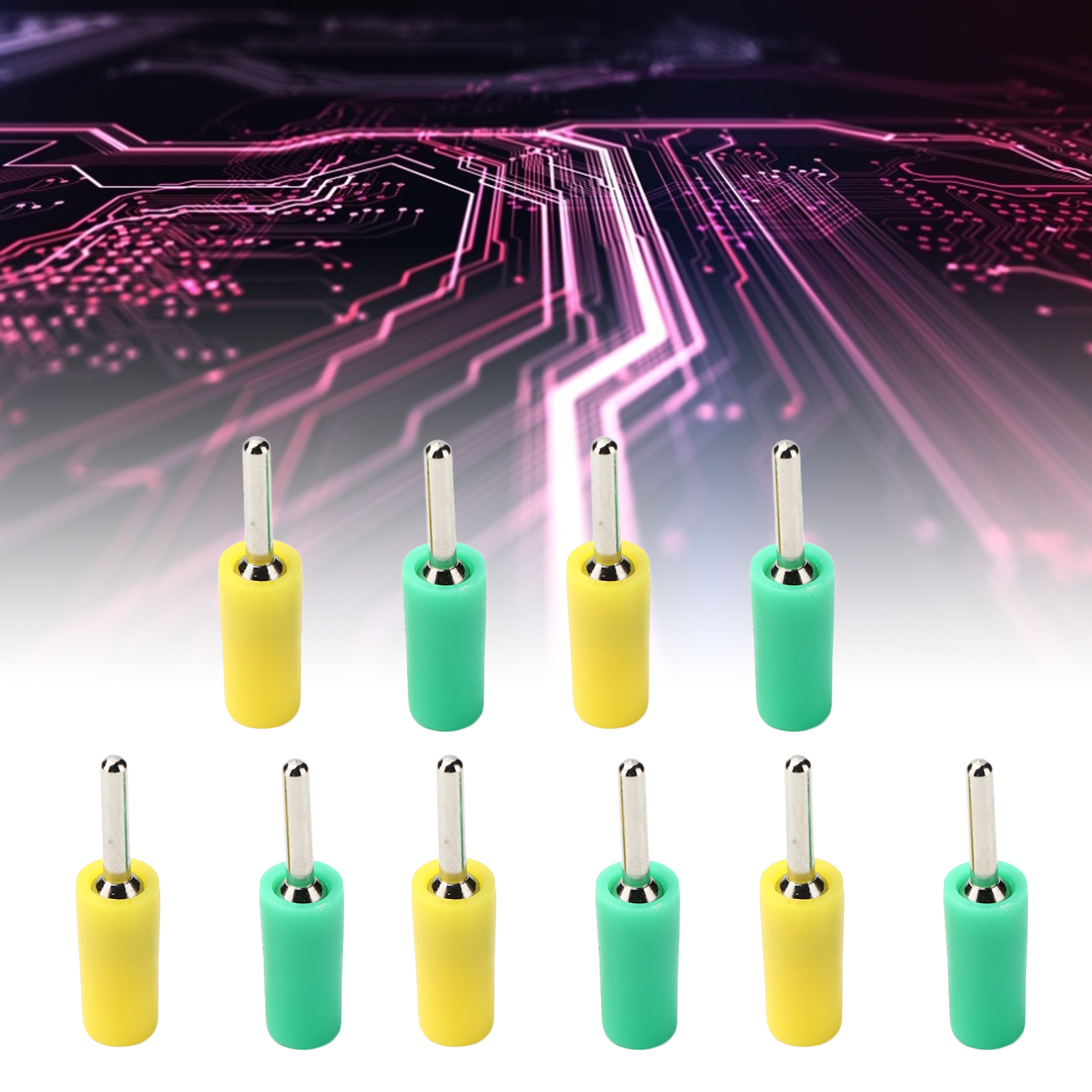 Mm Bananenstecker Aus Reinem, Vernickeltem Kupfer, 2 Mm Bananenstecker Mit Geradem Stift, Kompatibel Mit Dem Gelbgrünen Innenfeder-panelstecker 10001.