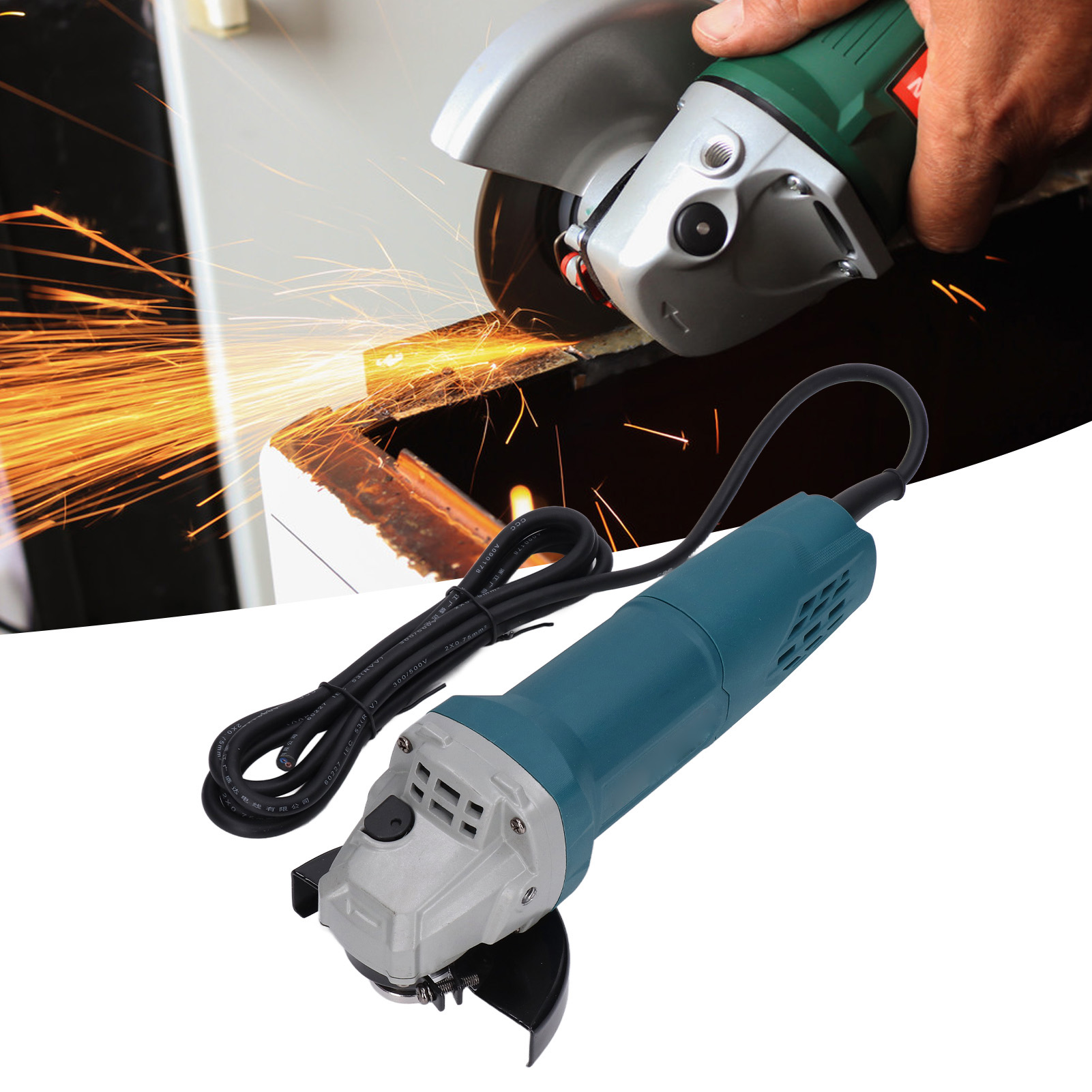 220v 3-1001a Elektrischer Winkelschleifer, Polierer, 100mm (4 Zoll), 1280w Hochleistungs-schneidwerkzeug