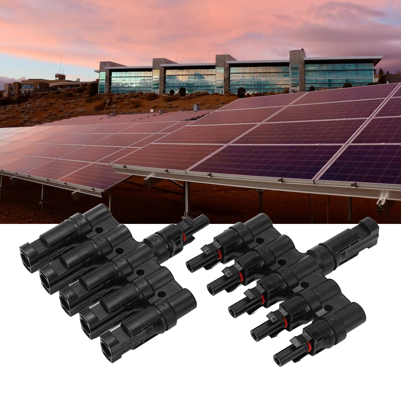 Mc4 2-teiliger Photovoltaik-steckverbinder, Parallelstecker Für Solarmodule Mit Anschlussschlüssel, 1 Stecker Auf 5 Buchsen Und 1 Buchse Auf 5 Stecker, Ip67 Wasser- Und Staubgeschützt.