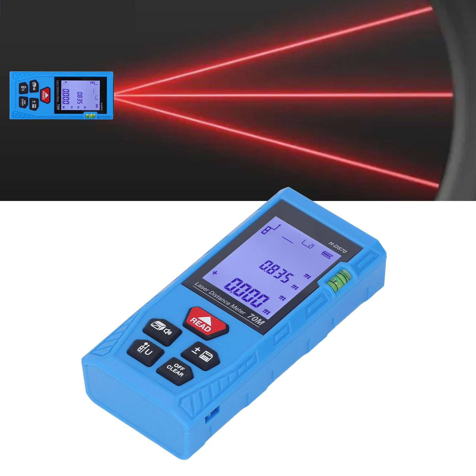 Tragbarer Entfernungsmesser H-ds70 Mit Rotlicht – Hochpräziser Entfernungsmesser