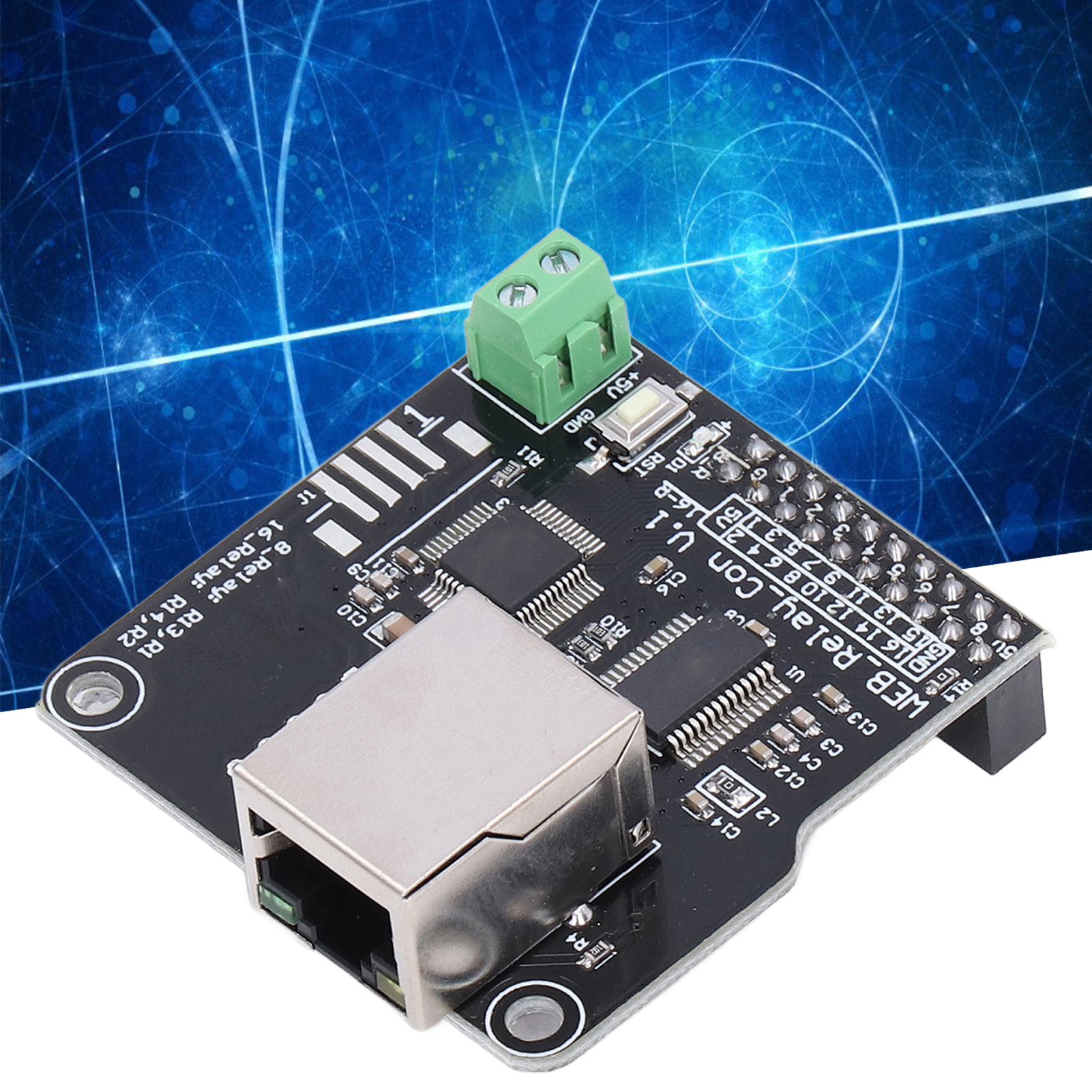 Das Ethernet-steuermodul Mit Rj45-schnittstelle Dient Zur Steuerung Von Beleuchtung, Klimaanlage Und Kühlschränken.
