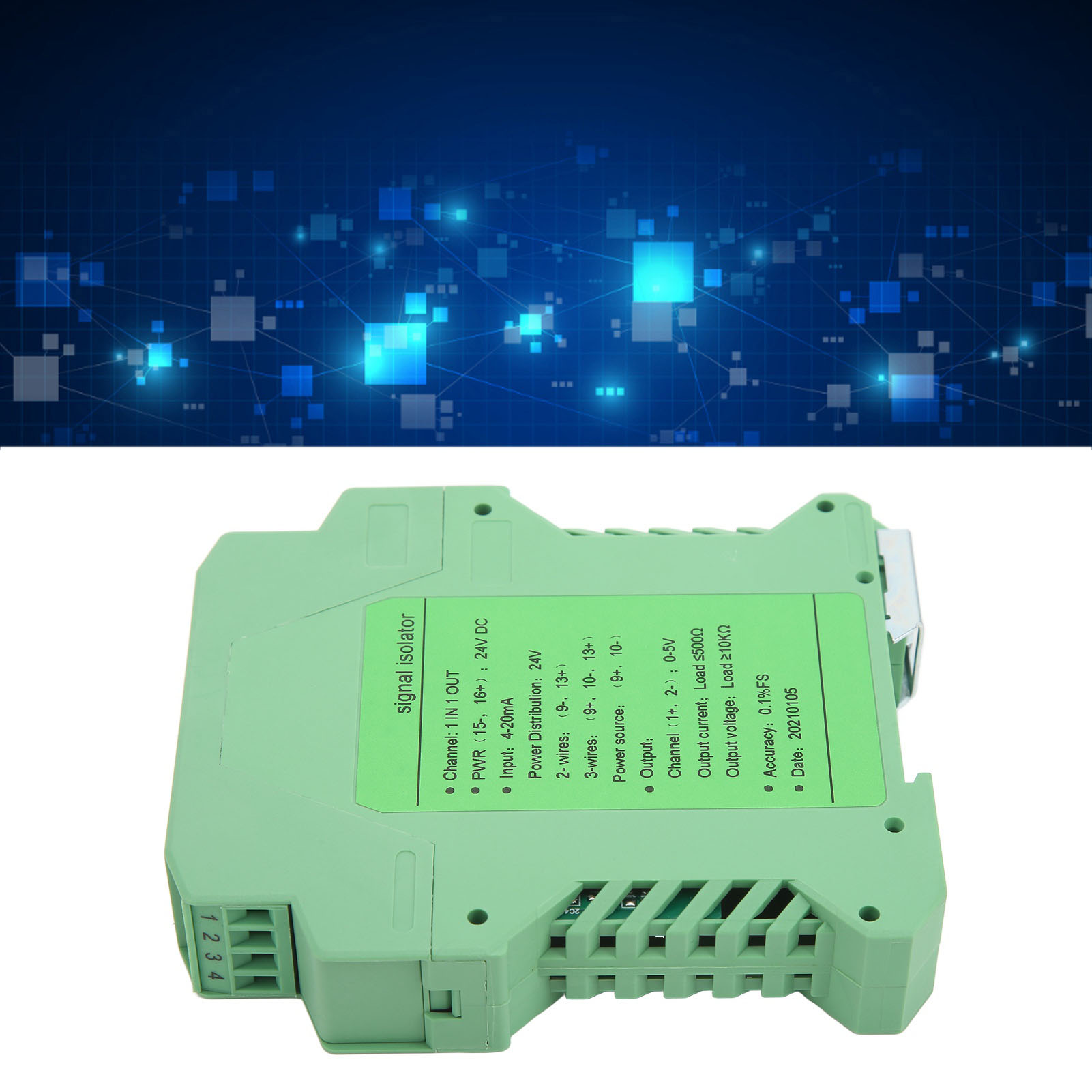 24v 4-20ma Dc-signalisolatormodul Mit 1 Eingang Und 1 Ausgang Für Strom- Und Spannungstransmitter Und Sps-sensorik.