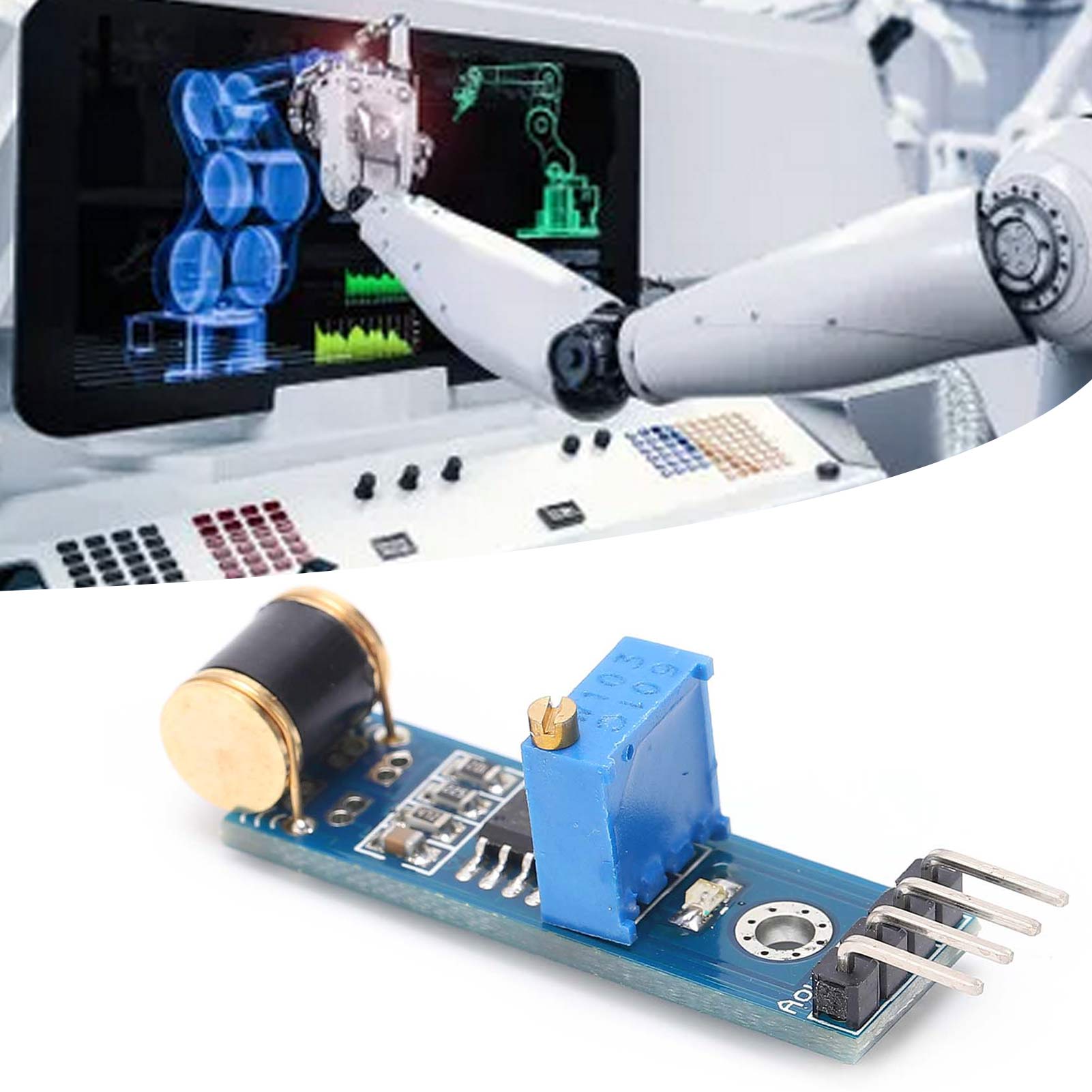 Das 801s-vibrationssensormodul Für Roboter Mit Vier Beinen Verfügt Über Eine Einstellbare Empfindlichkeit.