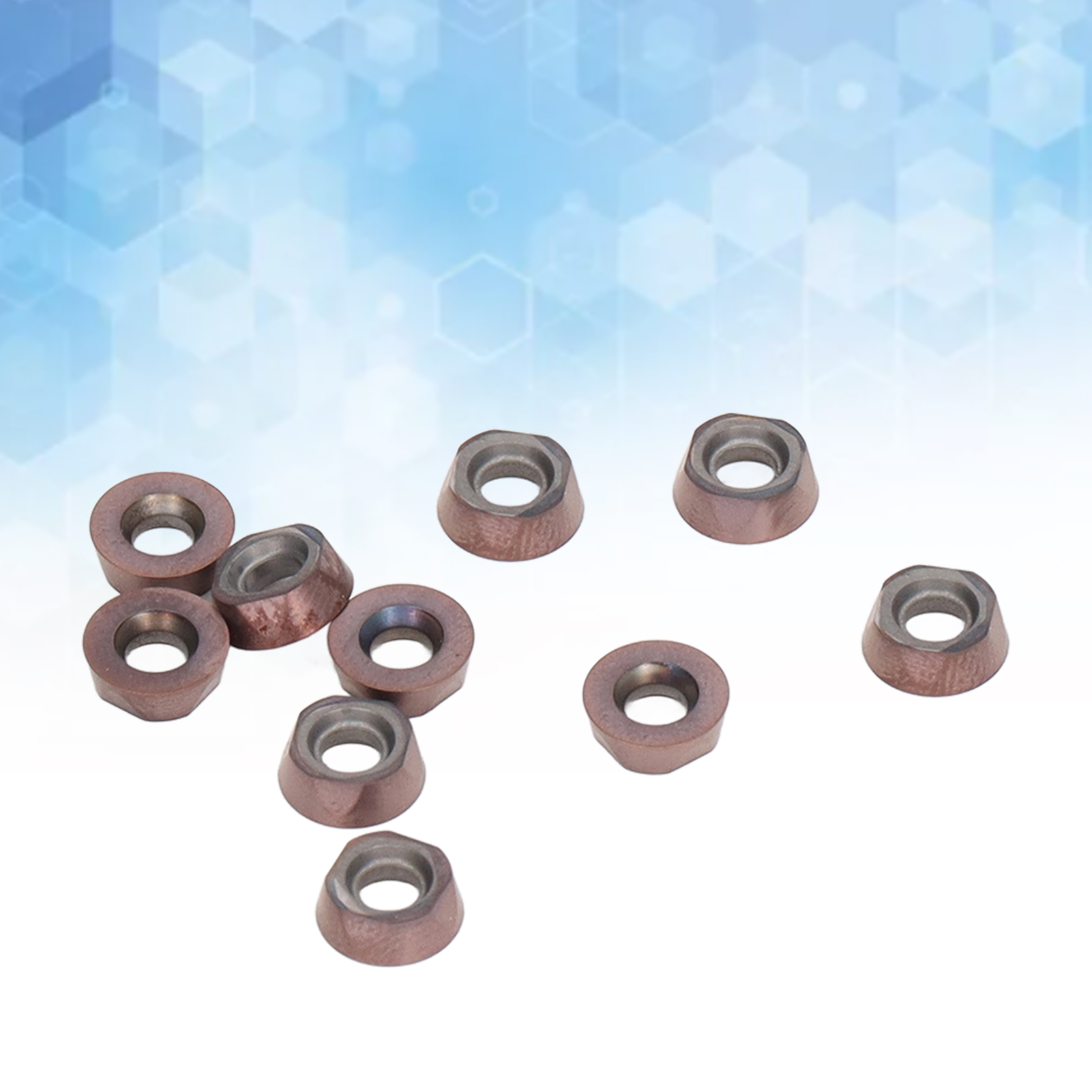 10 Cnc-fräseinsätze, Aufsteckbar, Bronzebeschichtet, Rpmw08t2moe-p